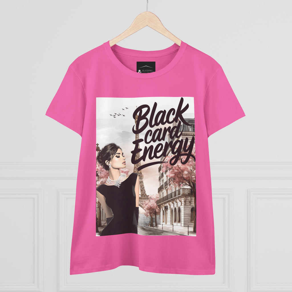 Black Card Energy Women's Tee — Vintage Glam Graphic T-Shirt