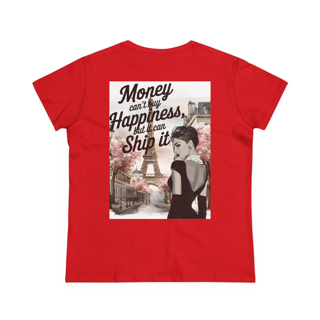 Parisian Audrey Hepburn Tee — "Money Can't Buy Happiness, But I Can Ship It" Women's T‑Shirt