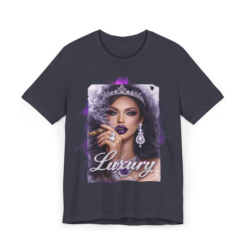 Luxury Queen T-Shirt — Glam Portrait Tee with 'Luxury' Script