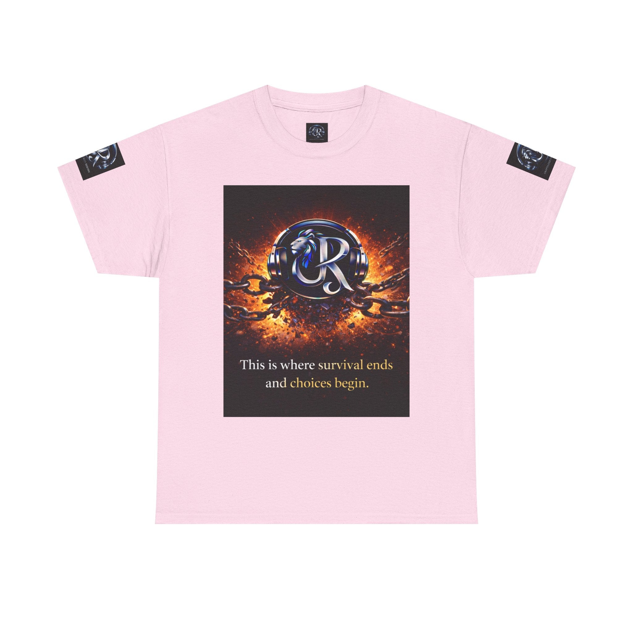 Graphic Tee — 'This is where survival ends and choices begin' Emblem