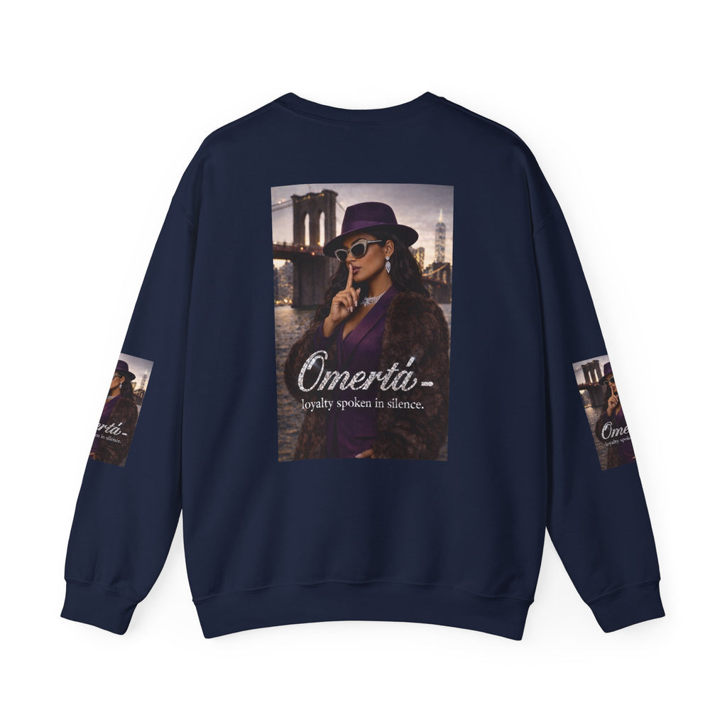 Omertà Crewneck Sweatshirt – Vintage Noir Graphic Crewneck Sale ends 02/15/26