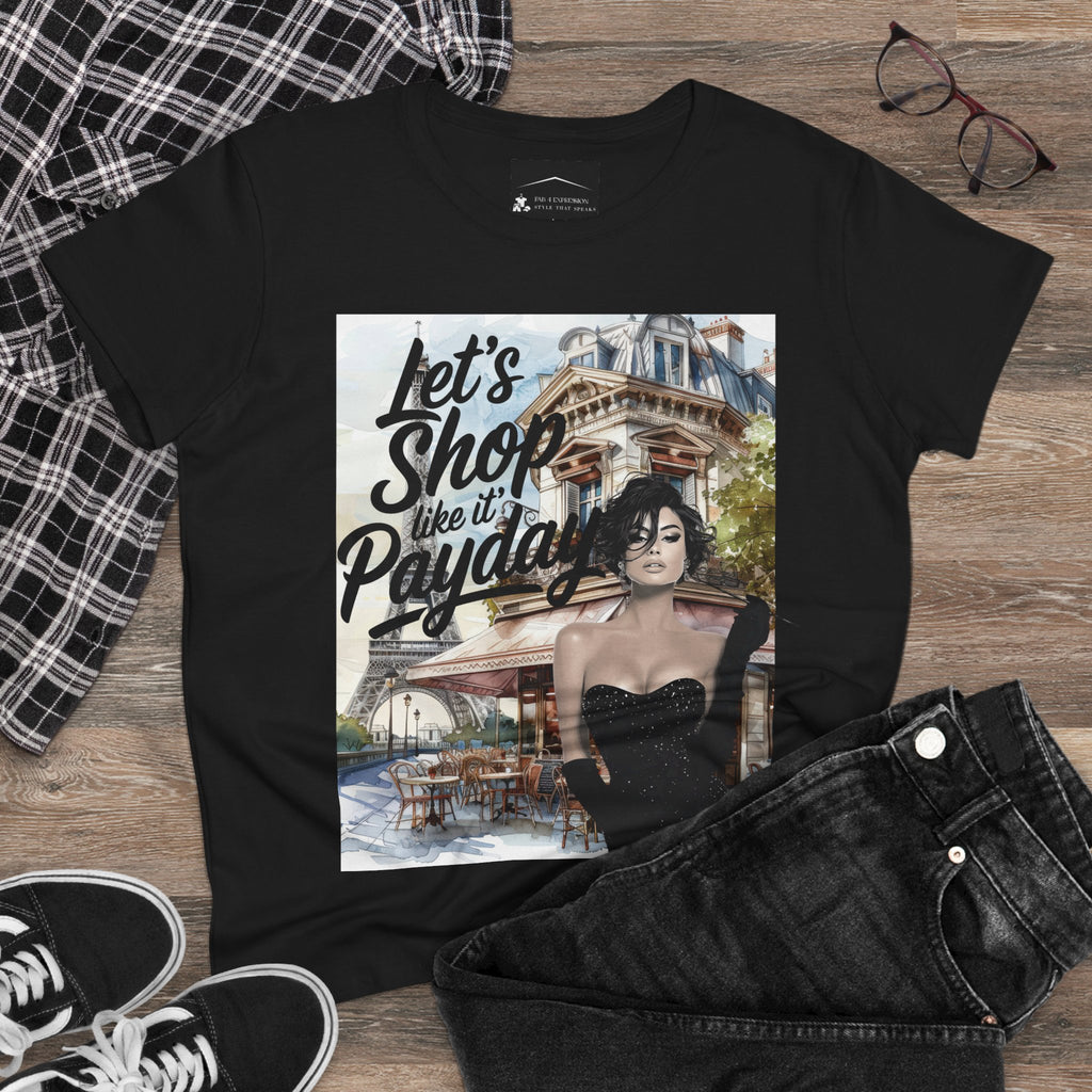 Let’s Shop Like It’s Payday Tee — Retro Chic Women’s Graphic T-Shirt