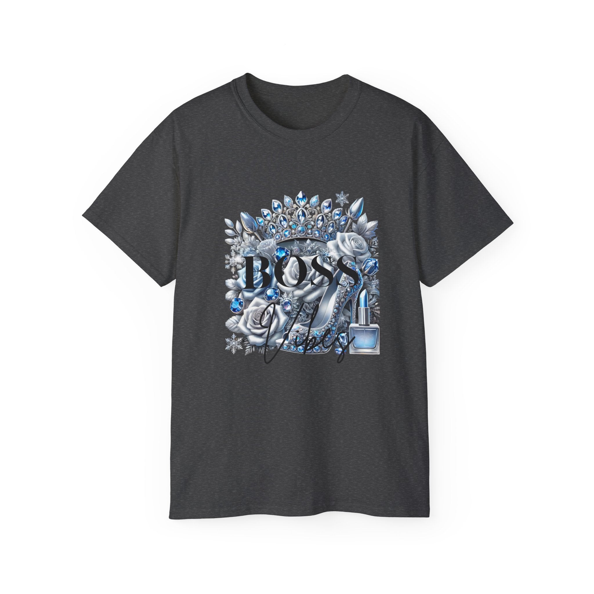 Boss Lady Tee — Women's Empowerment Graphic T‑Shirt (Crown & Roses Design)
