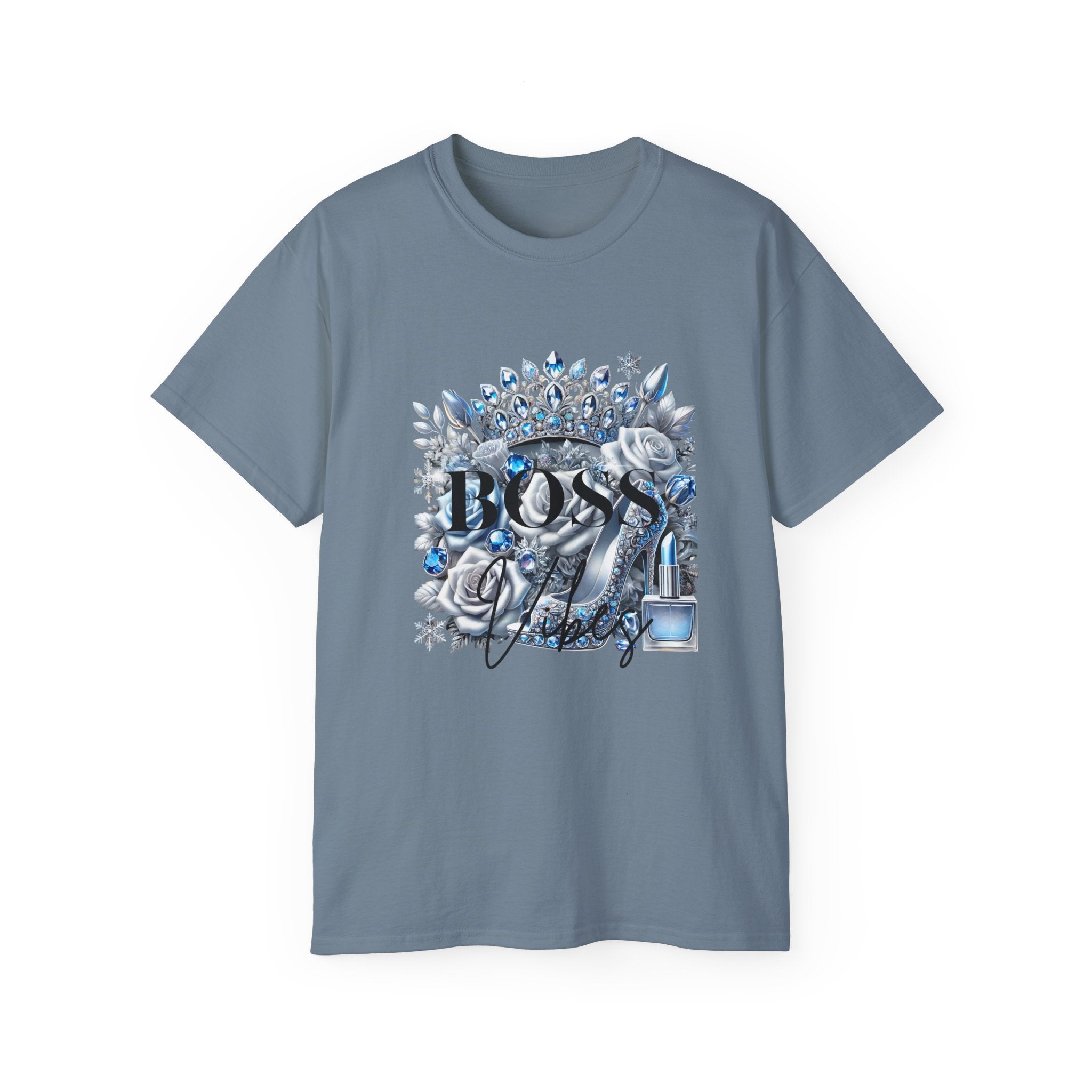 Boss Lady Tee — Women's Empowerment Graphic T‑Shirt (Crown & Roses Design)