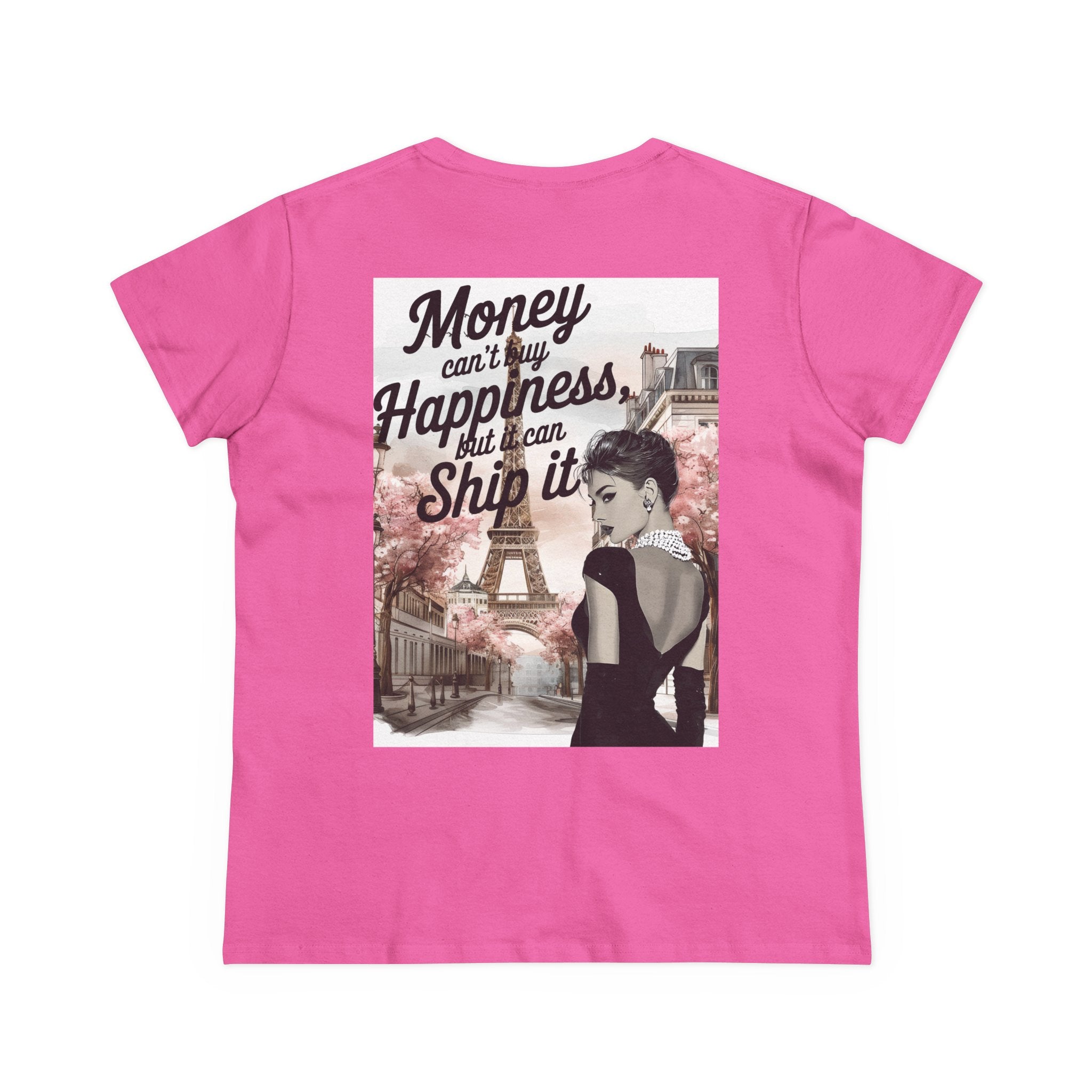 Parisian Audrey Hepburn Tee — "Money Can't Buy Happiness, But I Can Ship It" Women's T‑Shirt