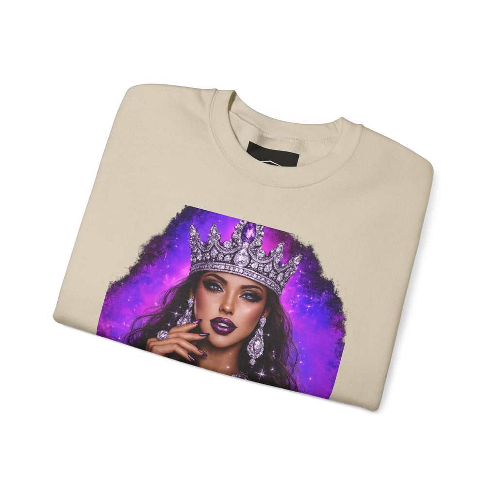 Crewneck Sweatshirt — "Born to Slay" Crowned Queen Graphic
