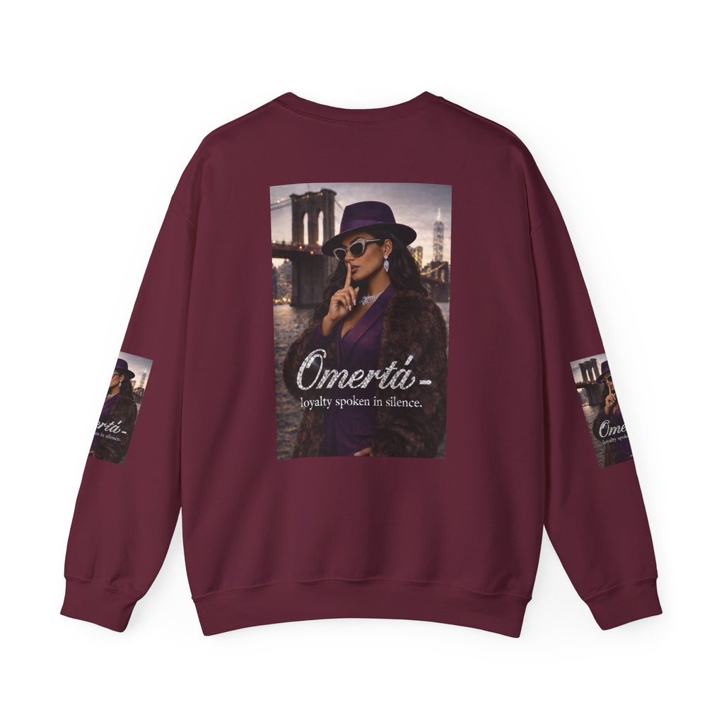 Omertà Crewneck Sweatshirt – Vintage Noir Graphic Crewneck Sale ends 02/15/26
