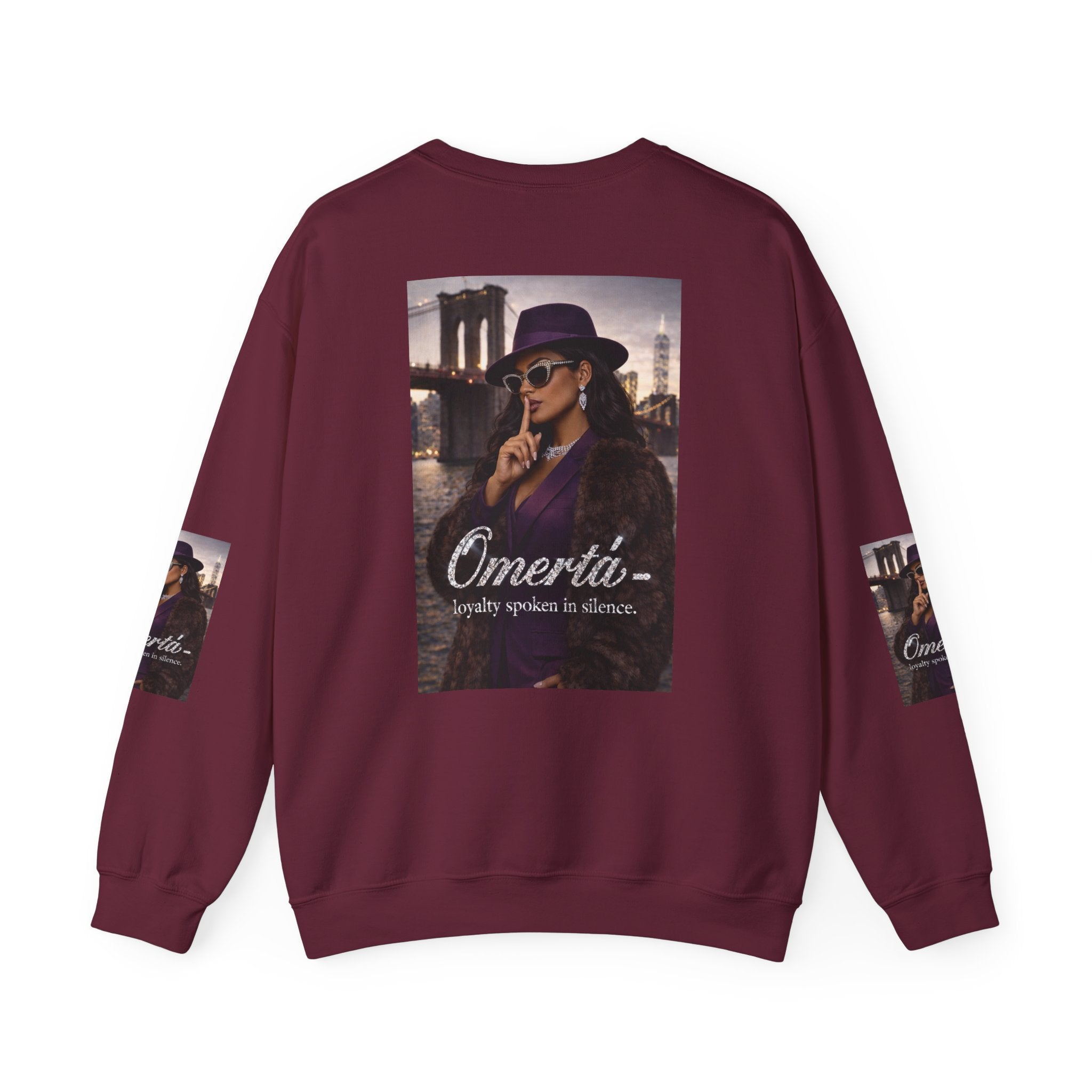 Omertà Crewneck Sweatshirt – Vintage Noir Graphic Crewneck Sale ends 02/15/26