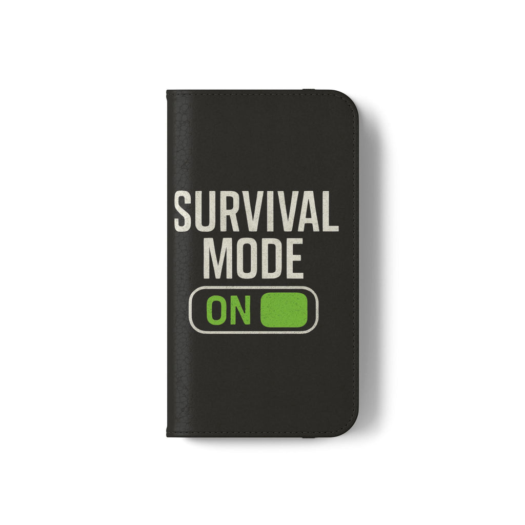 Survival Mode On Flip Phone Case — Wallet Flip Case with 'Survival Mode' Design
