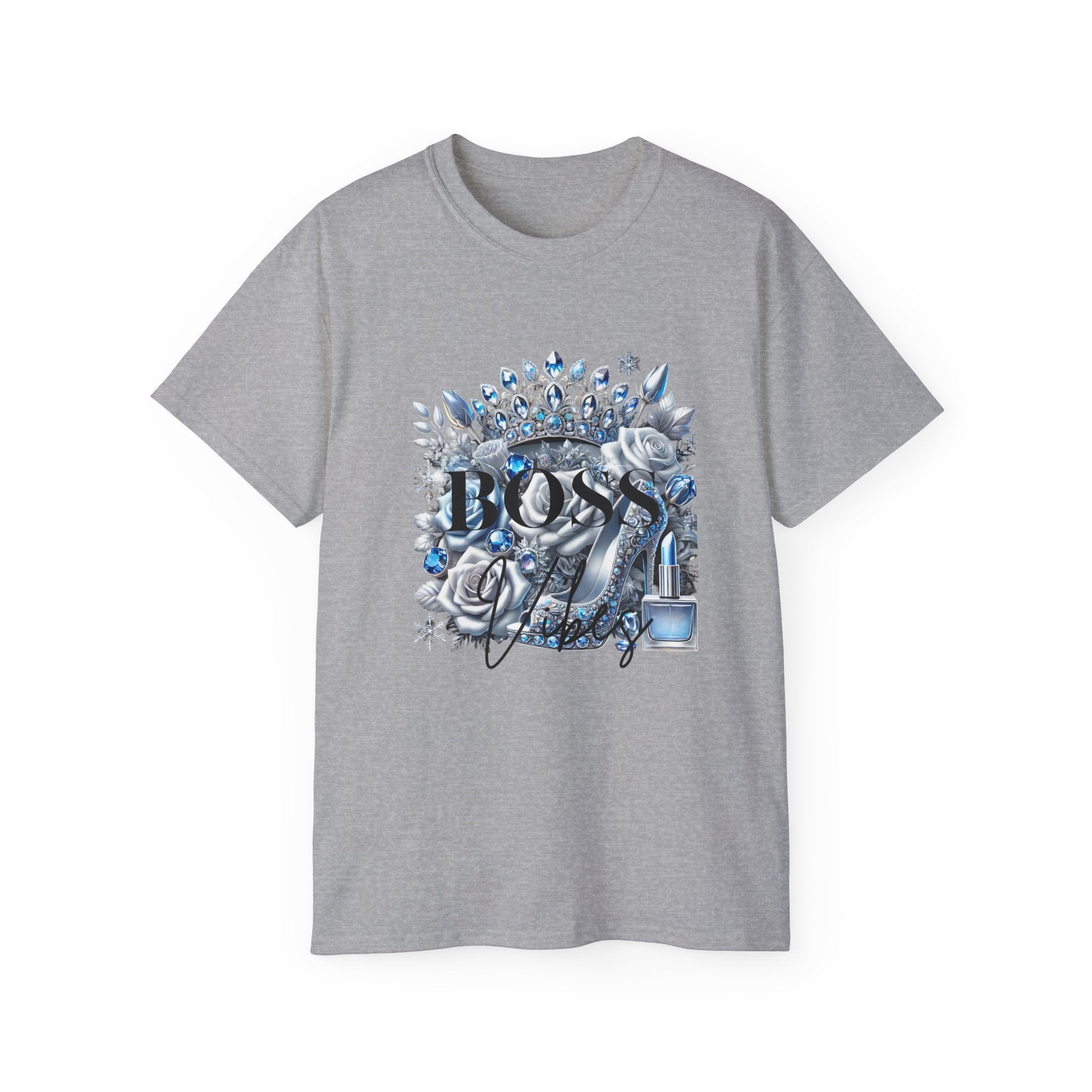 Boss Lady Tee — Women's Empowerment Graphic T‑Shirt (Crown & Roses Design)