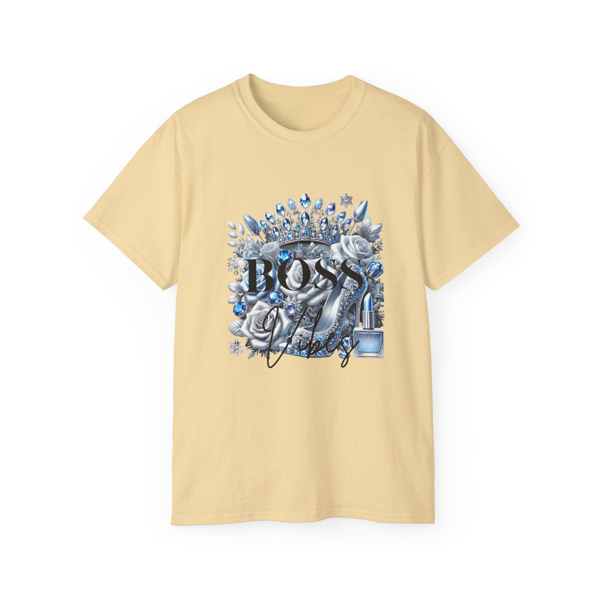 Boss Lady Tee — Women's Empowerment Graphic T‑Shirt (Crown & Roses Design)