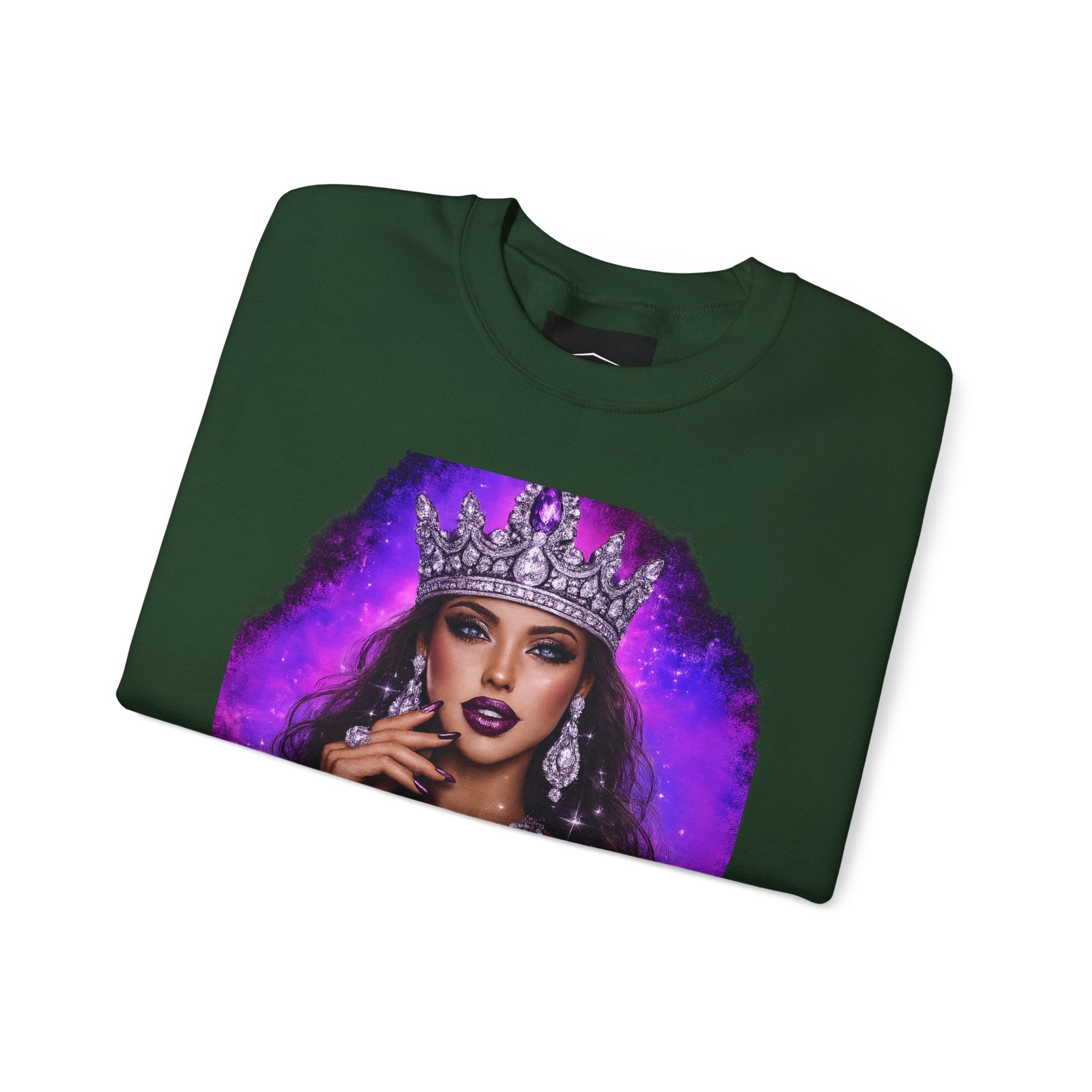 Crewneck Sweatshirt — "Born to Slay" Crowned Queen Graphic