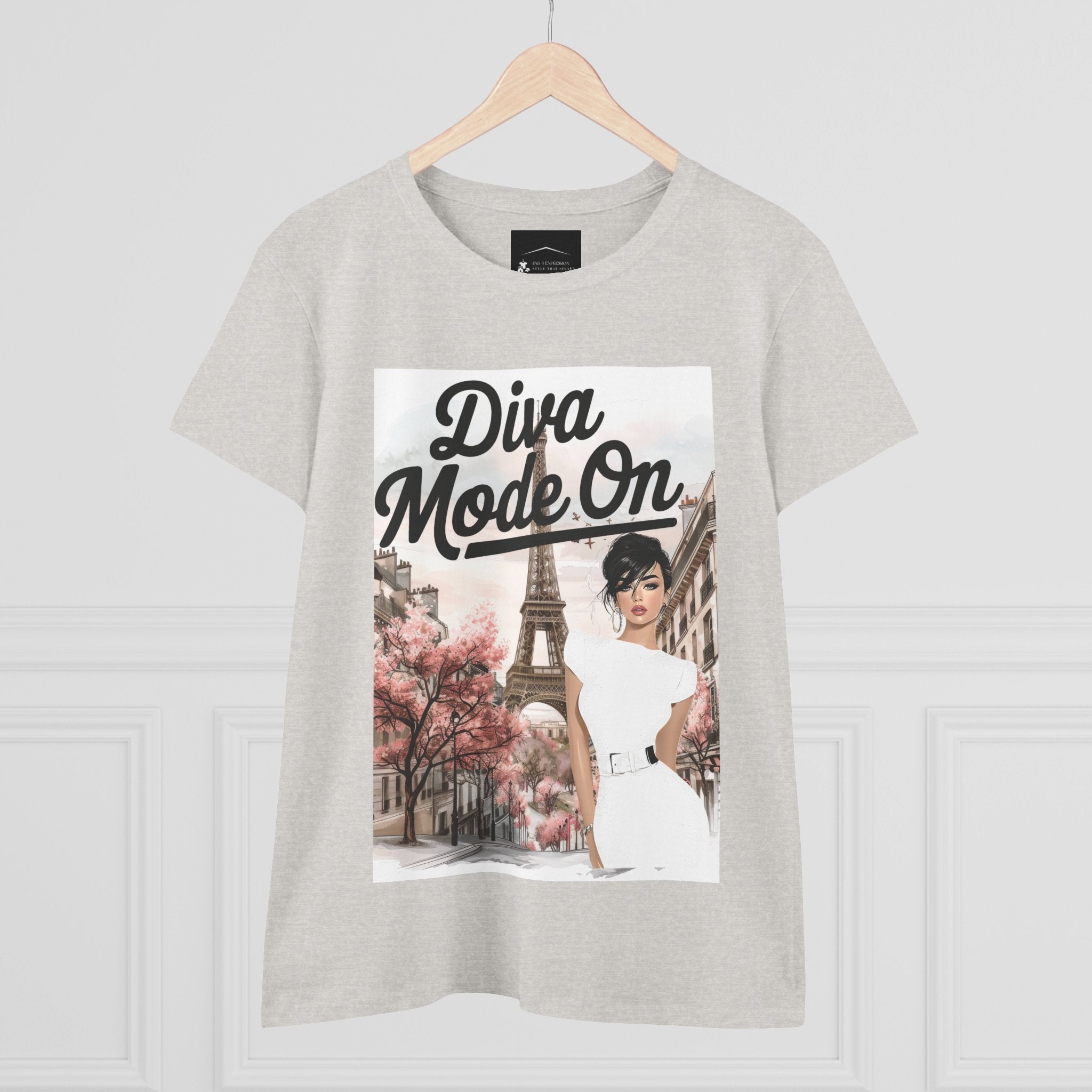 Diva Mode On Tee — Paris Chic Women's Graphic T‑Shirt