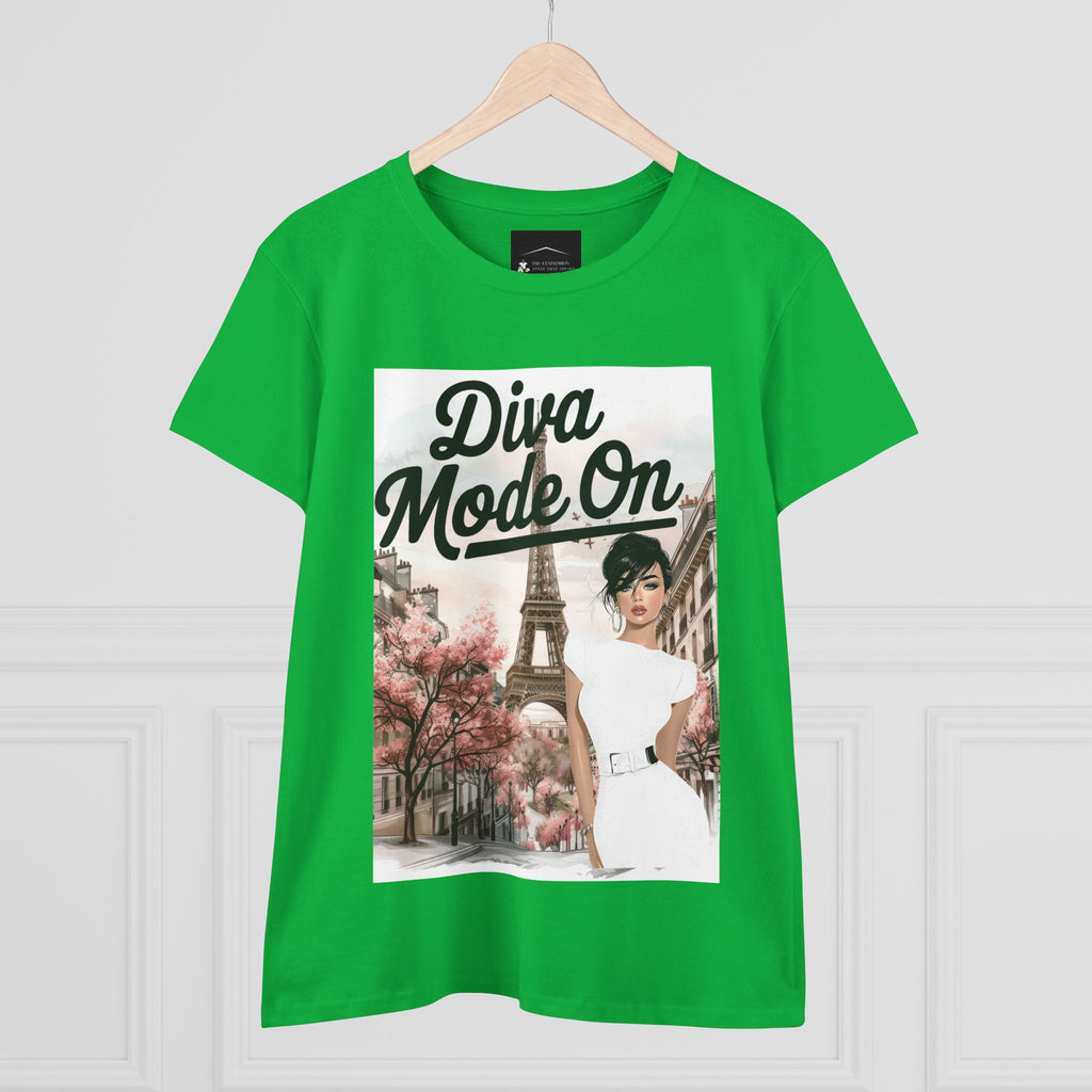 Diva Mode On Tee — Paris Chic Women's Graphic T‑Shirt