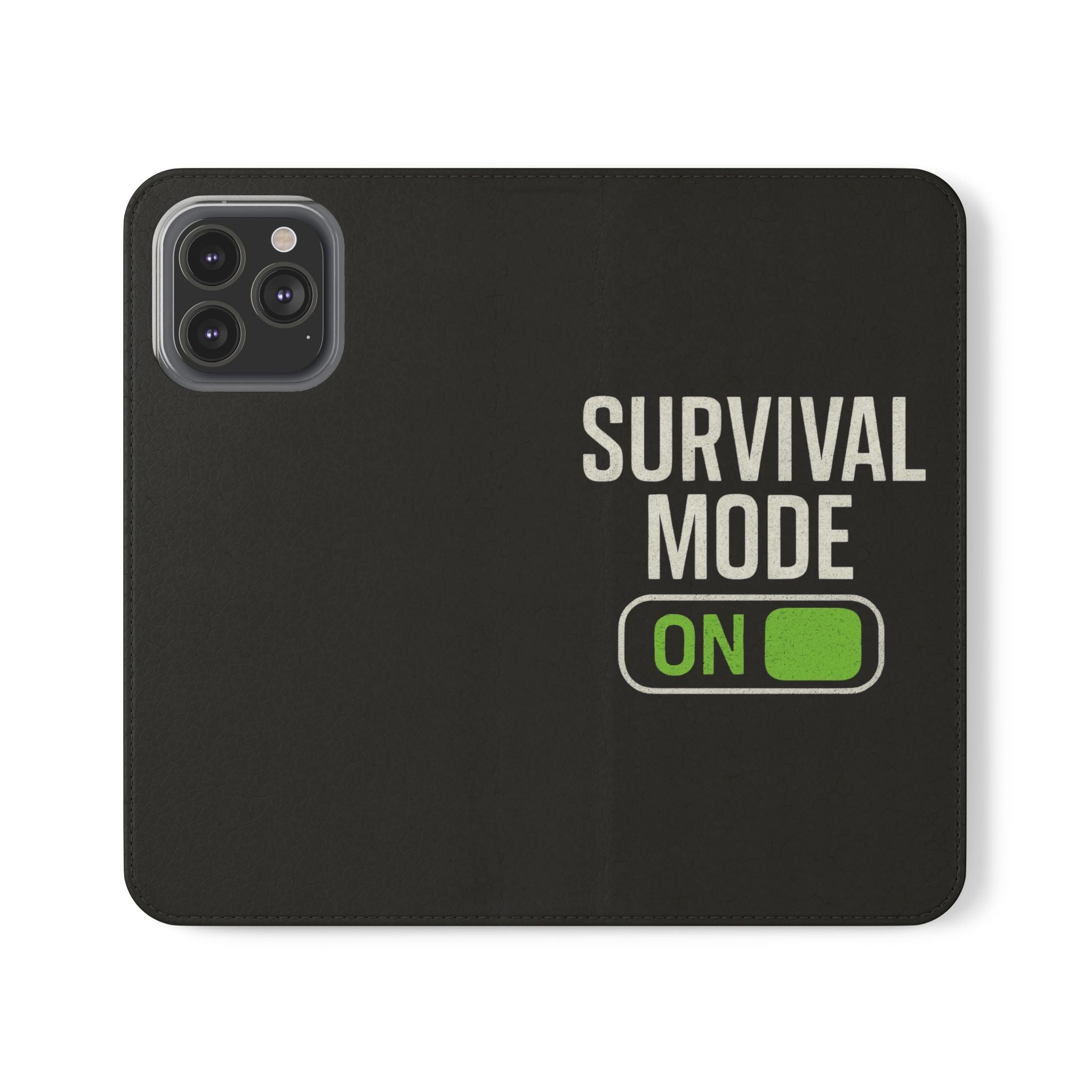 Survival Mode On Flip Phone Case — Wallet Flip Case with 'Survival Mode' Design