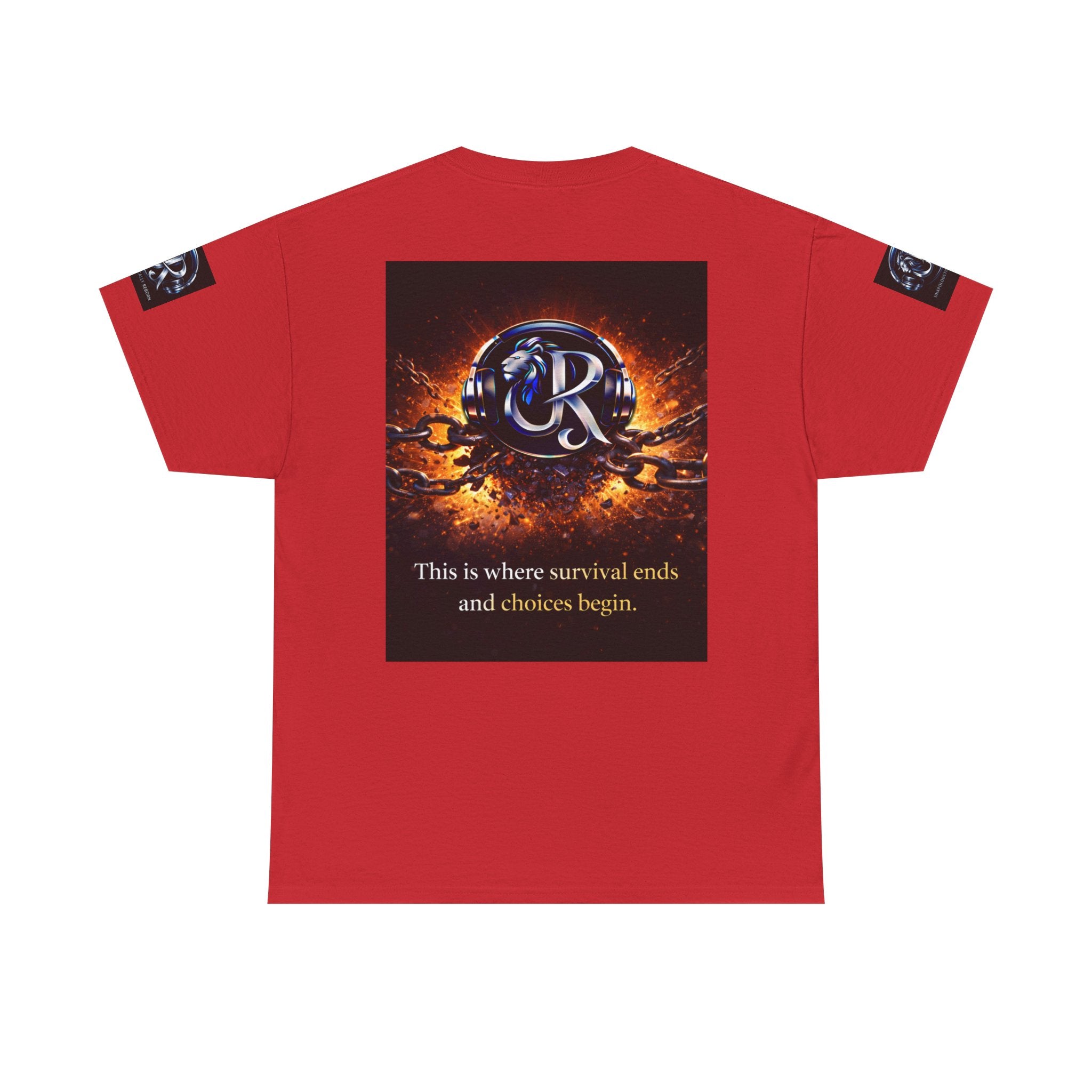 Graphic Tee — 'This is where survival ends and choices begin' Emblem