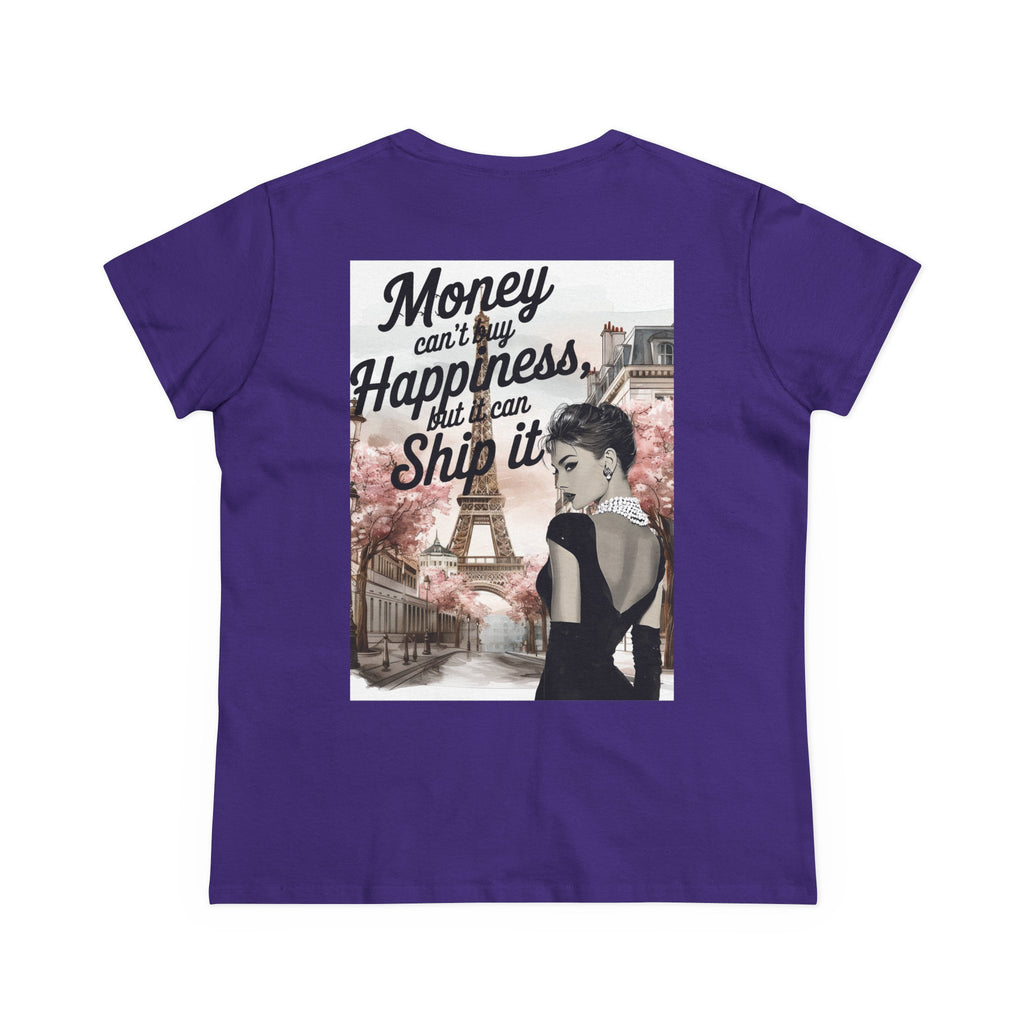 Parisian Audrey Hepburn Tee — "Money Can't Buy Happiness, But I Can Ship It" Women's T‑Shirt