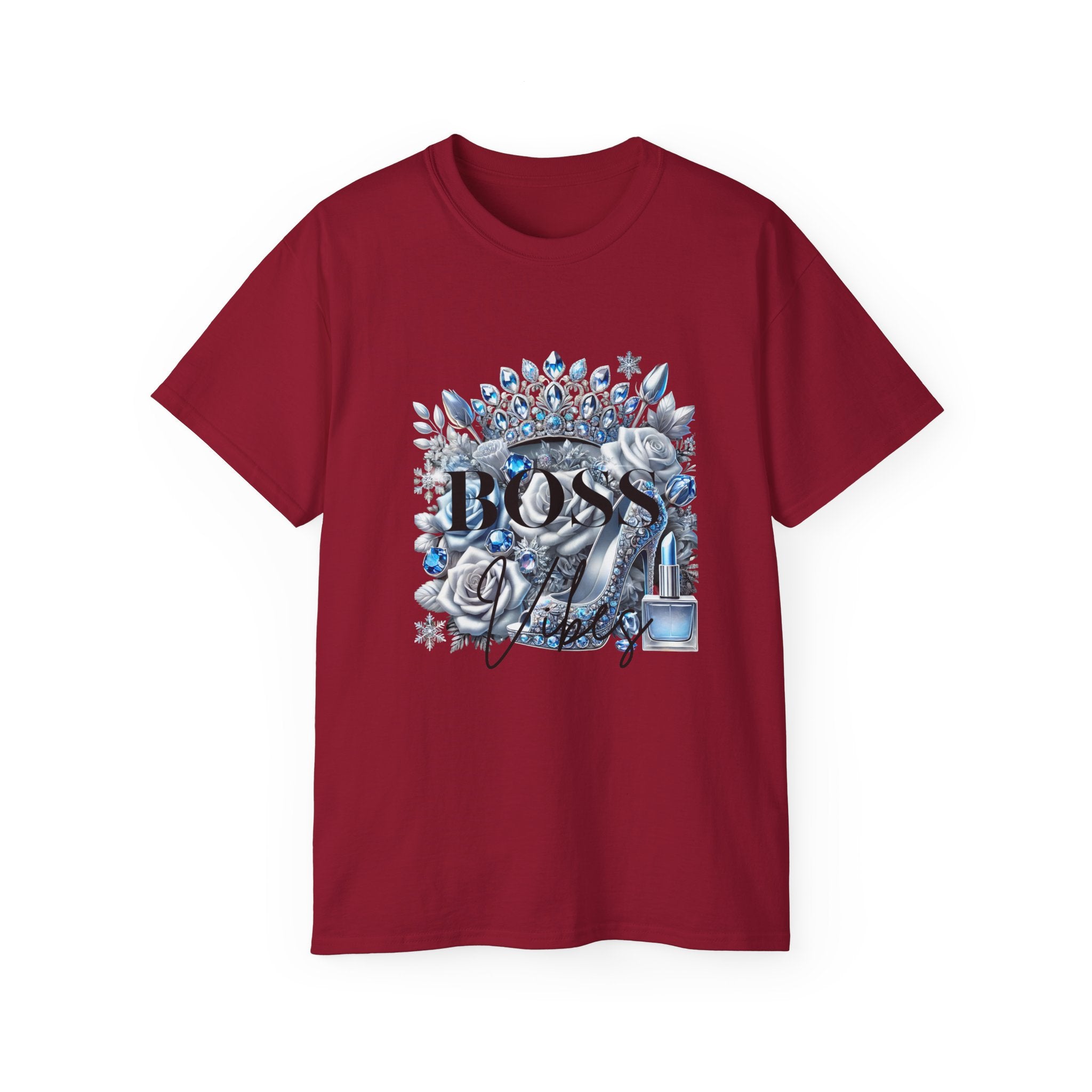 Boss Lady Tee — Women's Empowerment Graphic T‑Shirt (Crown & Roses Design)