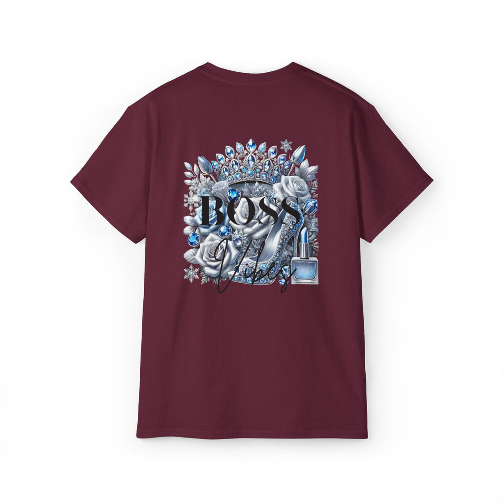 Boss Lady Tee — Women's Empowerment Graphic T‑Shirt (Crown & Roses Design)