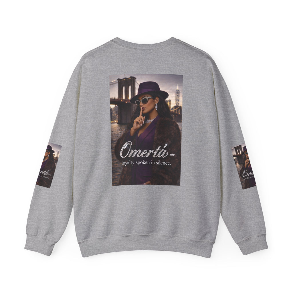 Omertà Crewneck Sweatshirt – Vintage Noir Graphic Crewneck Sale ends 02/15/26