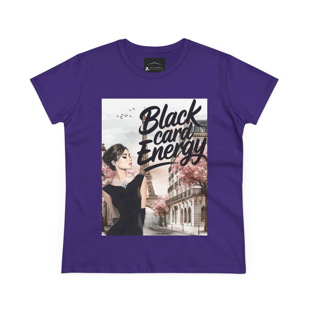 Black Card Energy Women's Tee — Vintage Glam Graphic T-Shirt