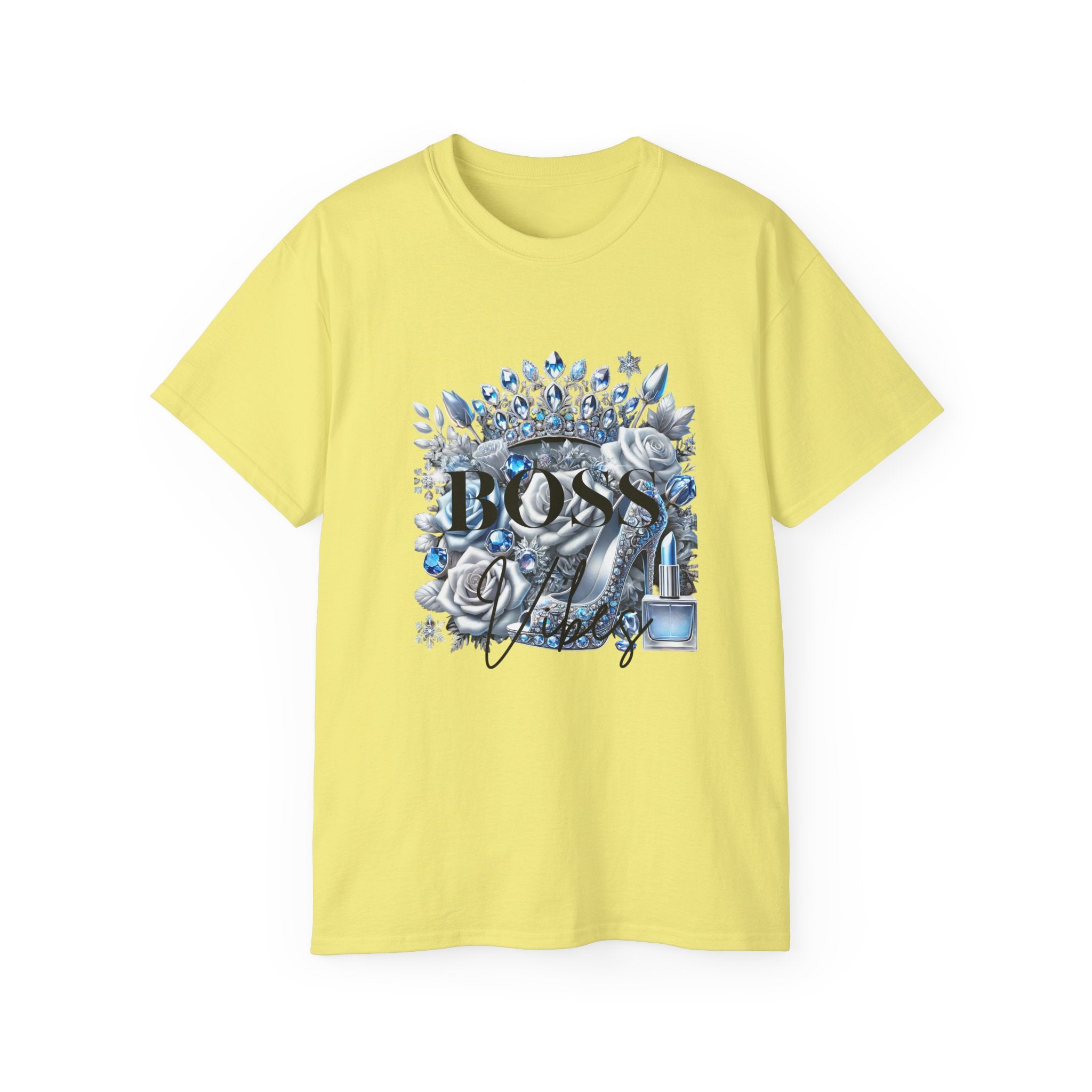 Boss Lady Tee — Women's Empowerment Graphic T‑Shirt (Crown & Roses Design)