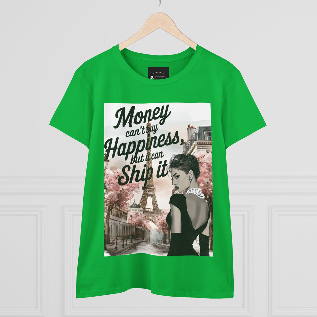 Parisian Audrey Hepburn Tee — "Money Can't Buy Happiness, But I Can Ship It" Women's T‑Shirt