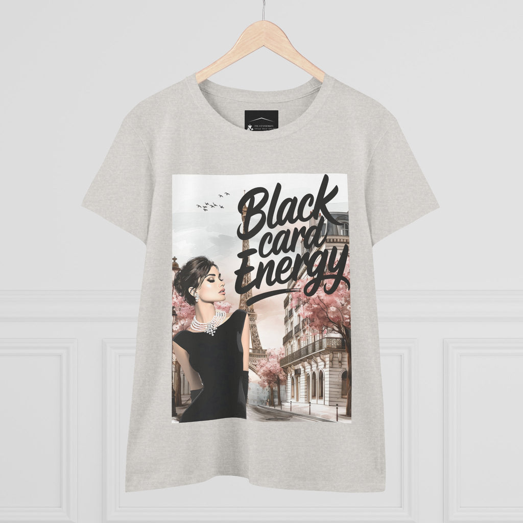 Black Card Energy Women's Tee — Vintage Glam Graphic T-Shirt