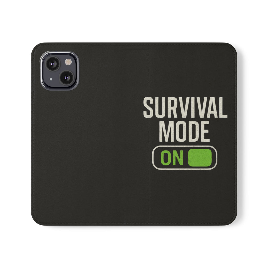 Survival Mode On Flip Phone Case — Wallet Flip Case with 'Survival Mode' Design