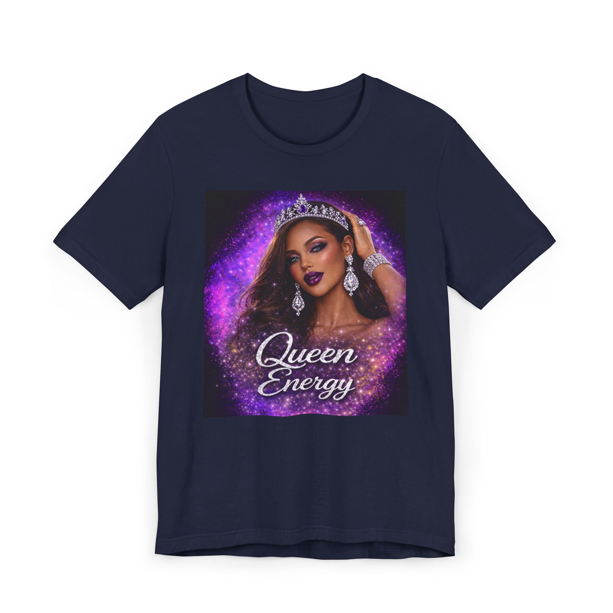 Queen Energy T‑Shirt — Glam Crown Graphic Tee for Women & Allies