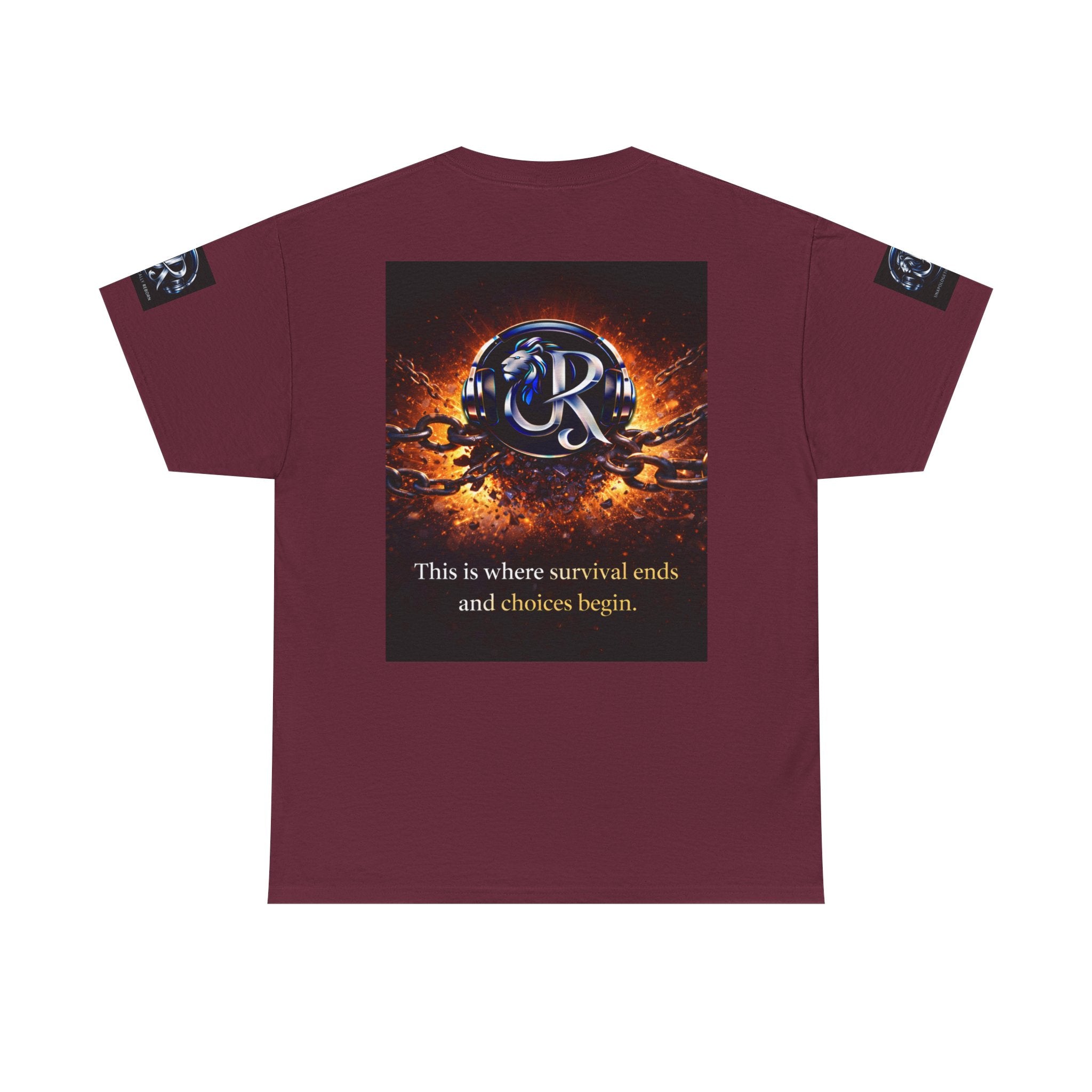 Graphic Tee — 'This is where survival ends and choices begin' Emblem