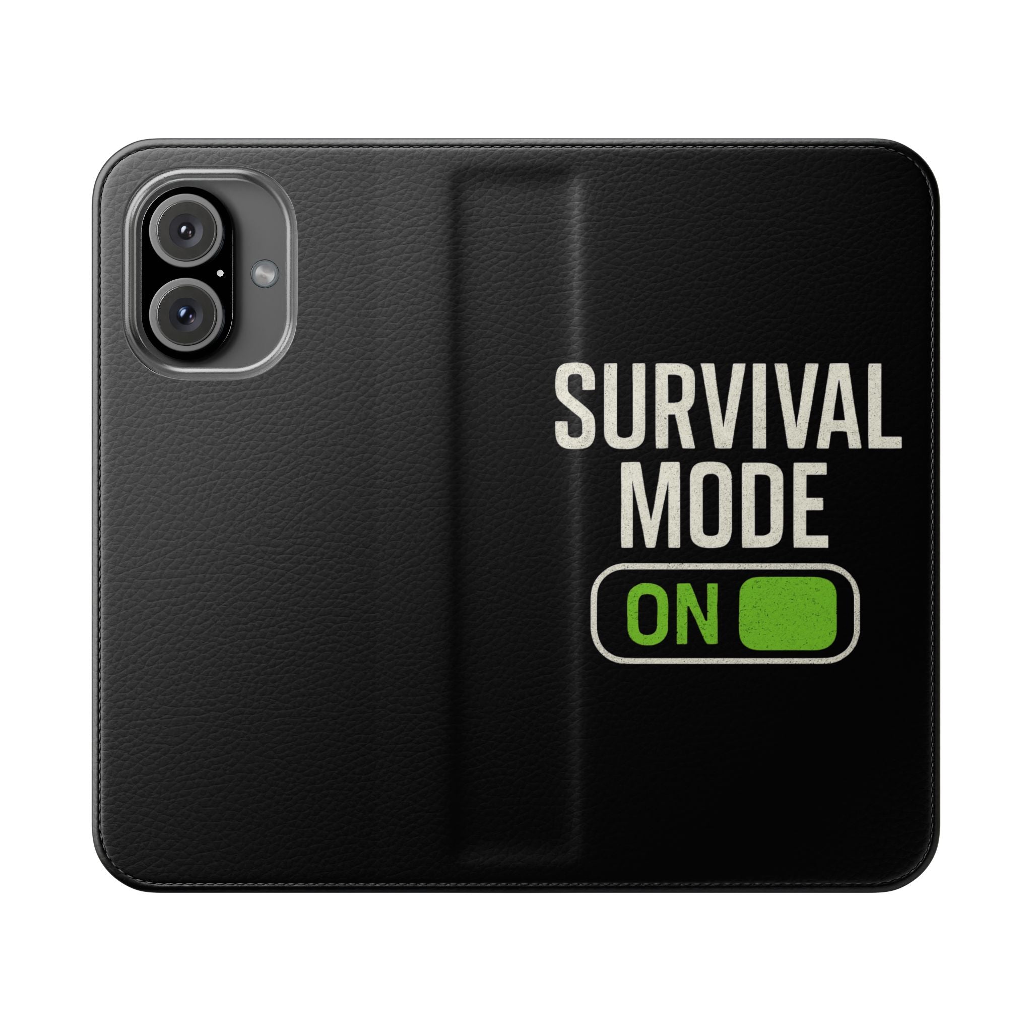 Survival Mode On Flip Phone Case — Wallet Flip Case with 'Survival Mode' Design