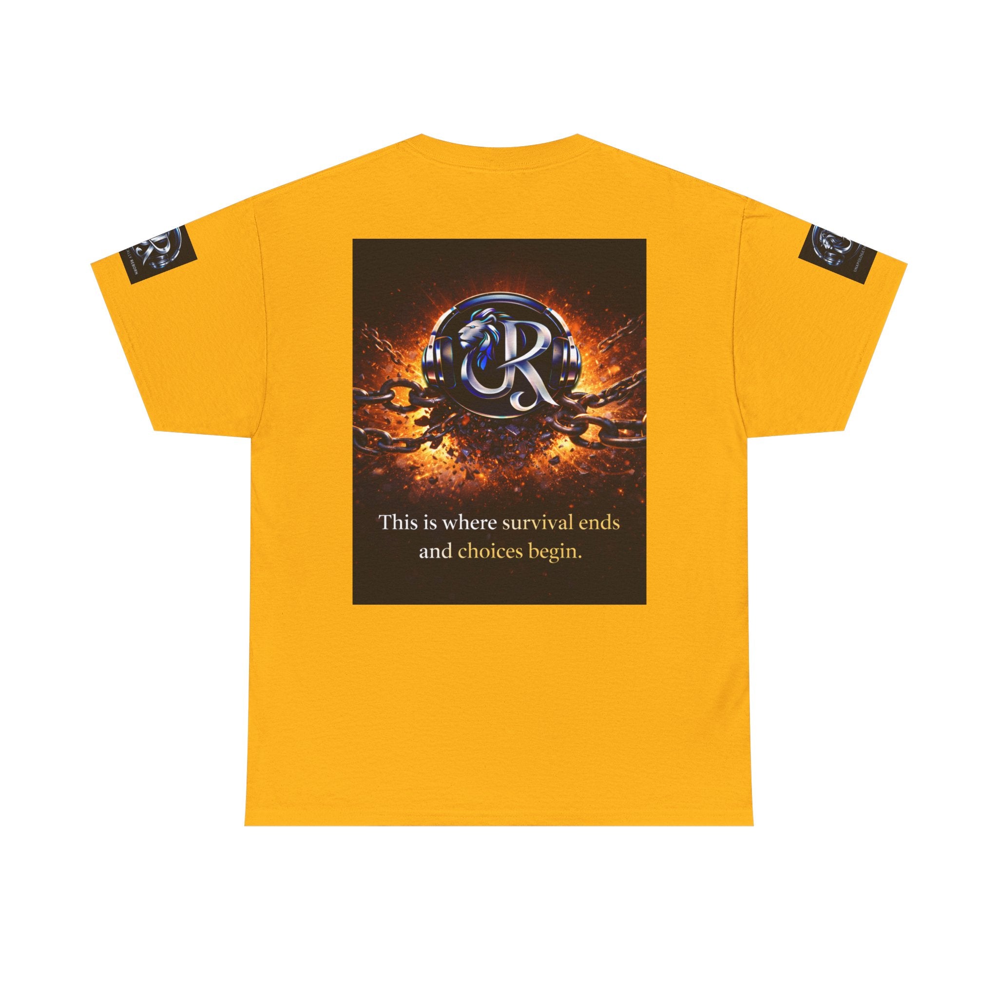 Graphic Tee — 'This is where survival ends and choices begin' Emblem