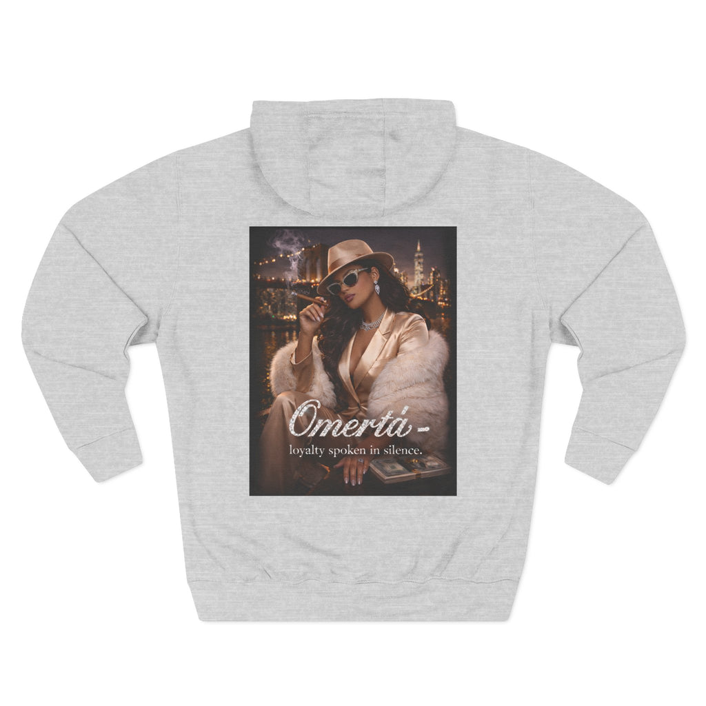 Omertà Vintage Mafia Hoodie — 'Loyalty Speaks in Silence' Graphic Pullover