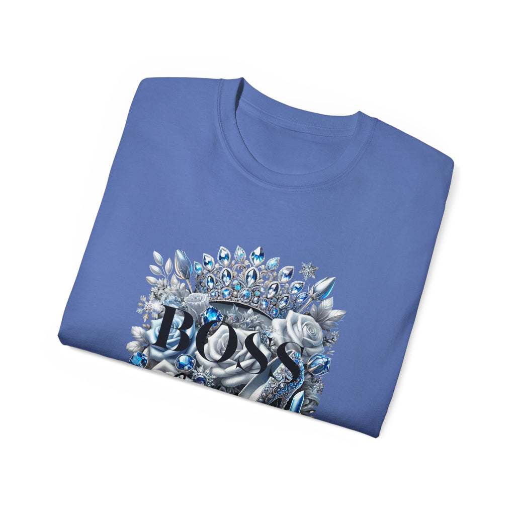 Boss Lady Tee — Women's Empowerment Graphic T‑Shirt (Crown & Roses Design)