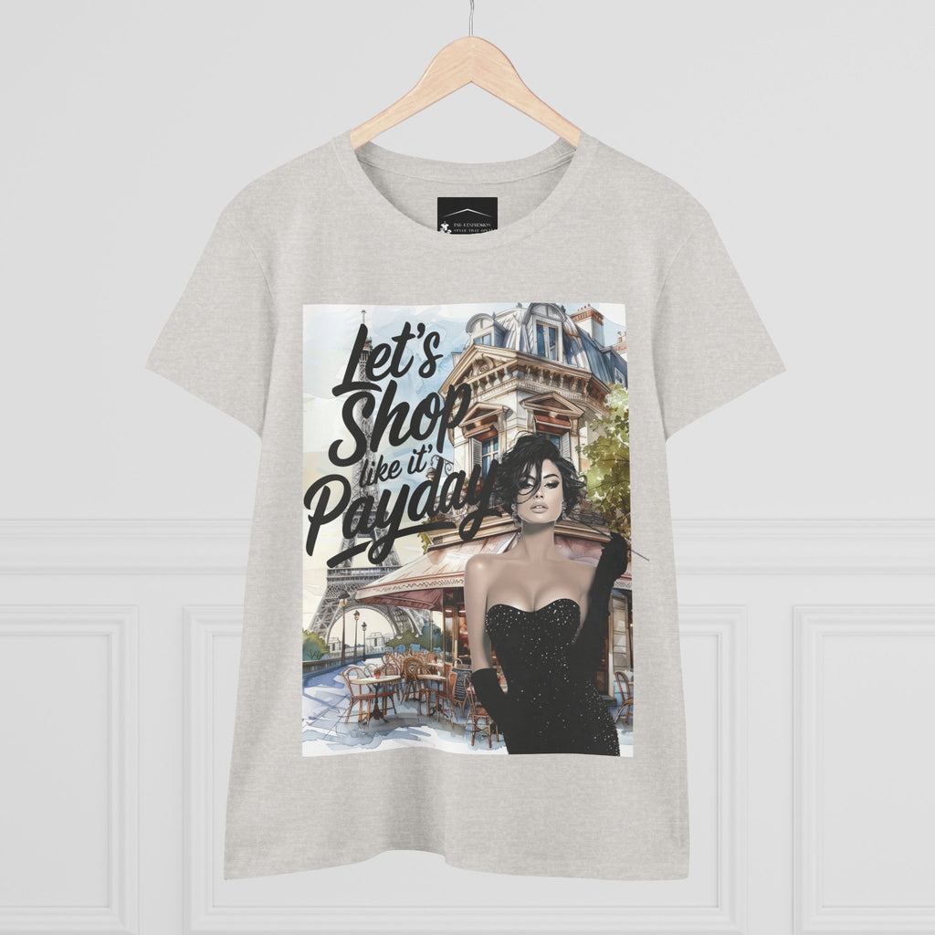 Let’s Shop Like It’s Payday Tee — Retro Chic Women’s Graphic T-Shirt