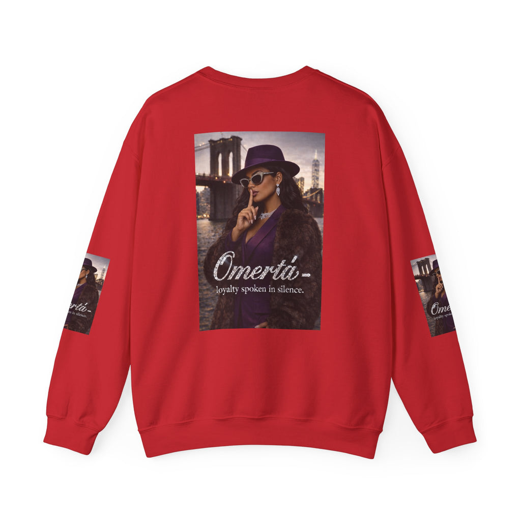Omertà Crewneck Sweatshirt – Vintage Noir Graphic Crewneck Sale ends 02/15/26