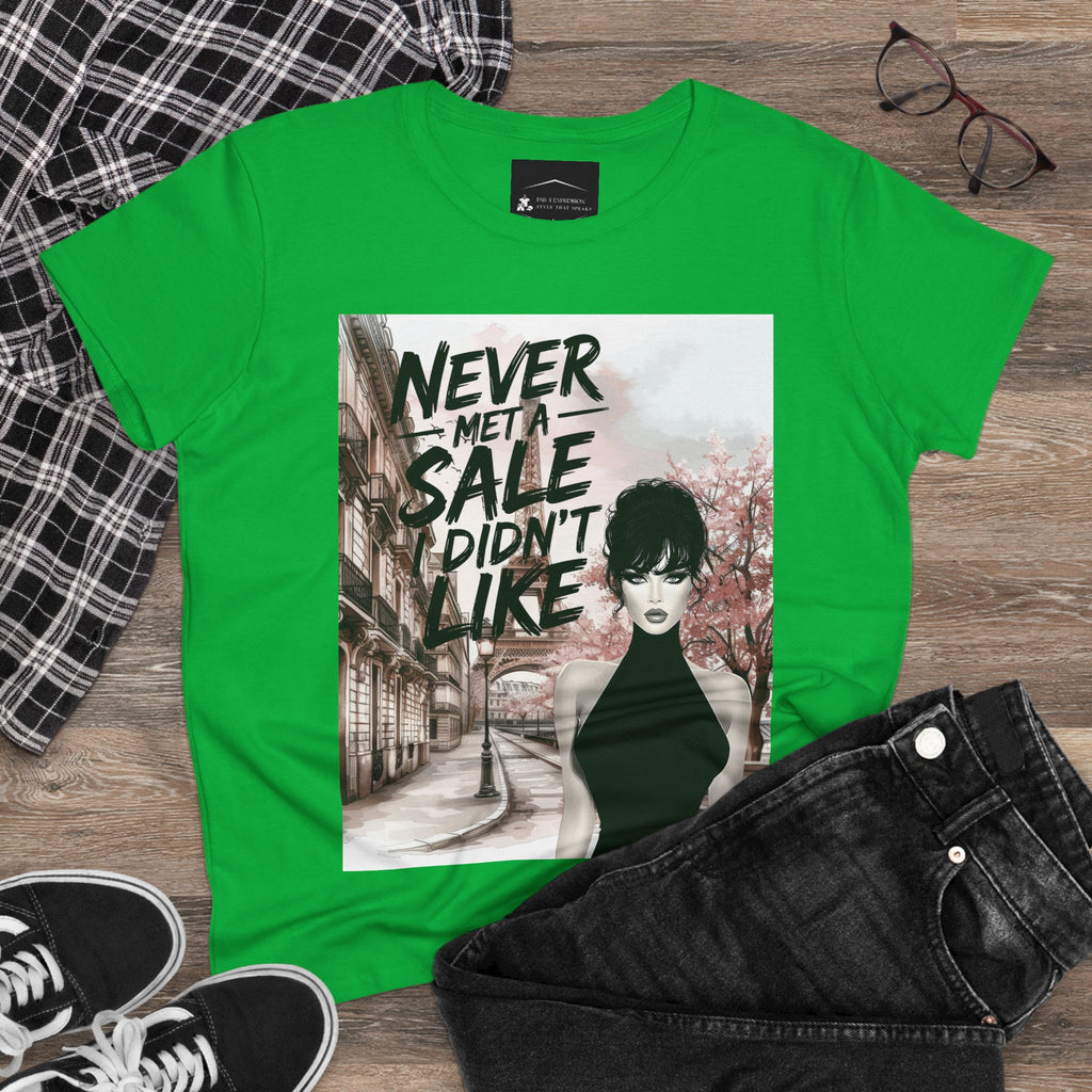 Graphic Tee — 'Never Met a Sale I Didn't Like' Women's Fashion T-Shirt