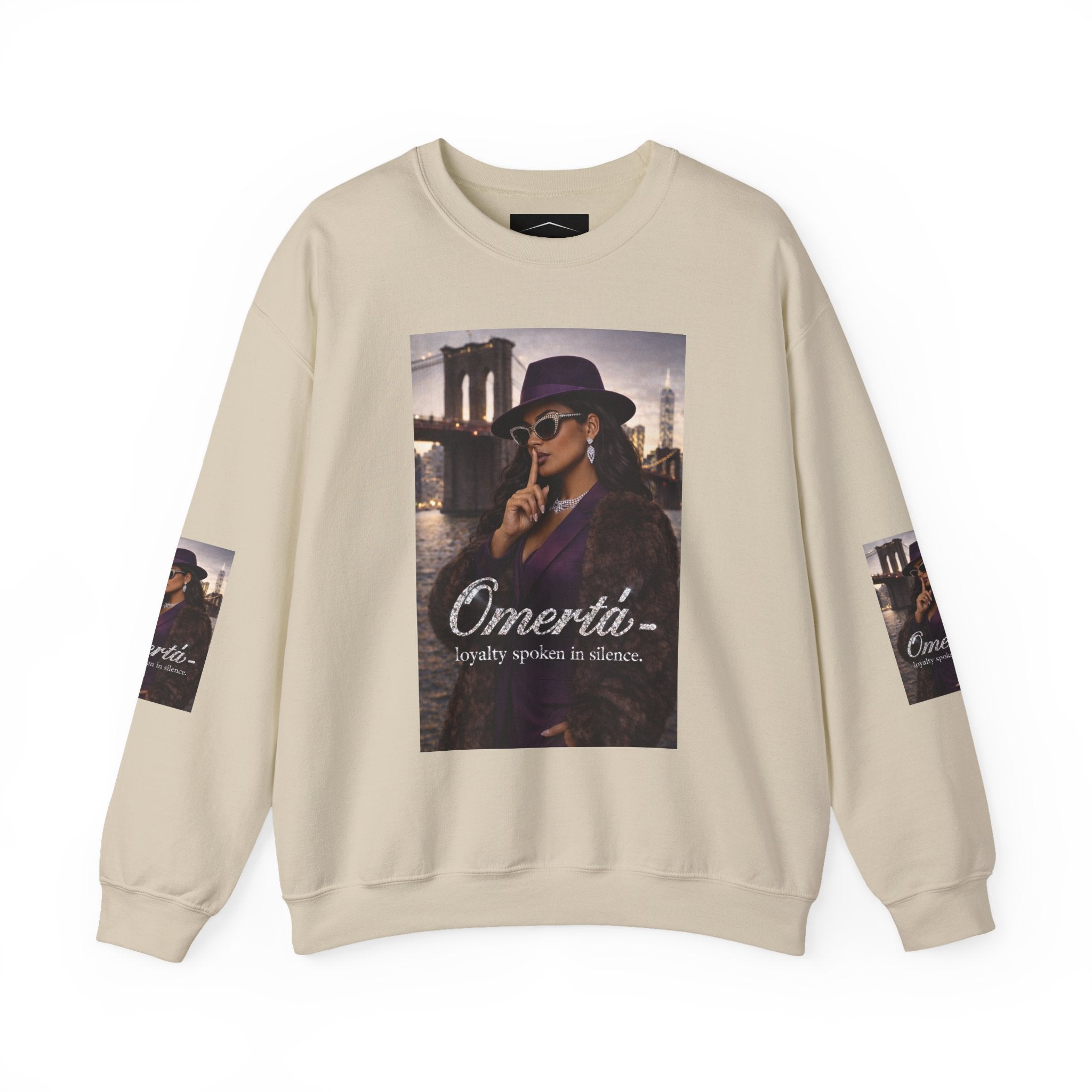 Omertà Crewneck Sweatshirt – Vintage Noir Graphic Crewneck Sale ends 02/15/26