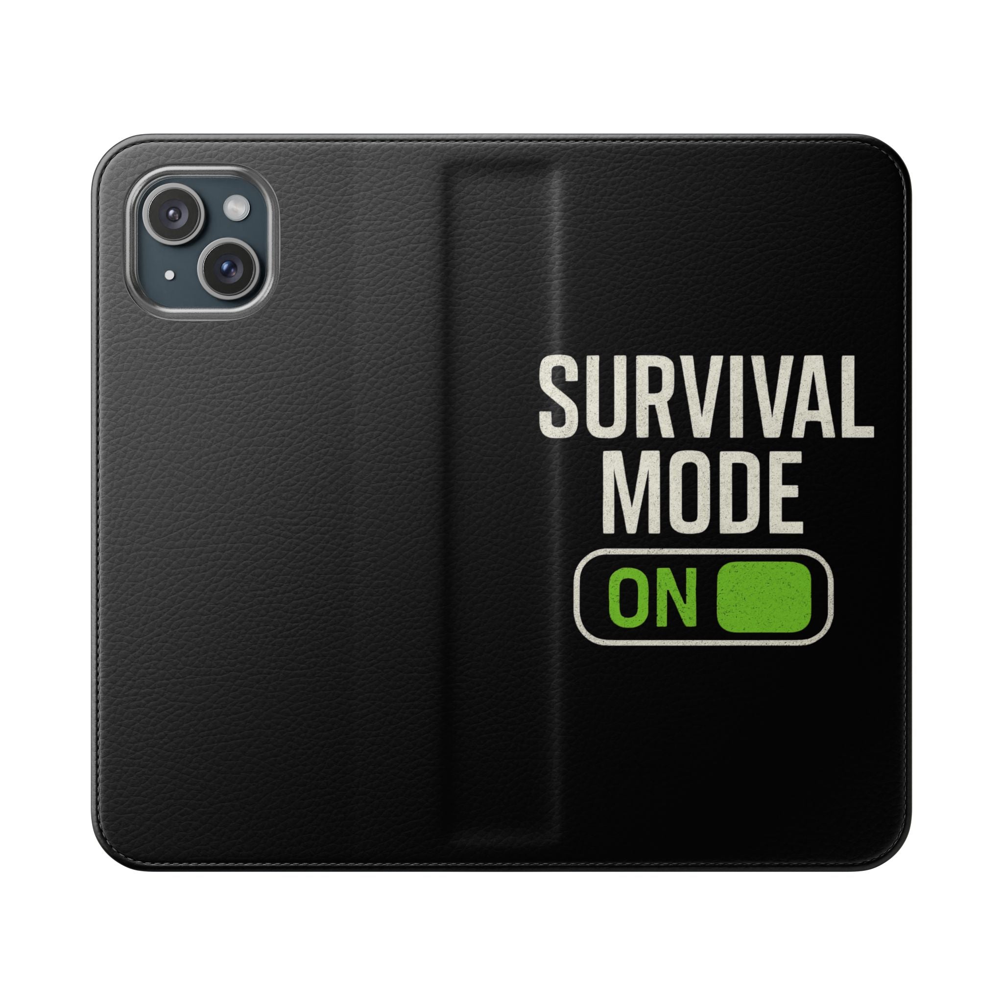 Survival Mode On Flip Phone Case — Wallet Flip Case with 'Survival Mode' Design