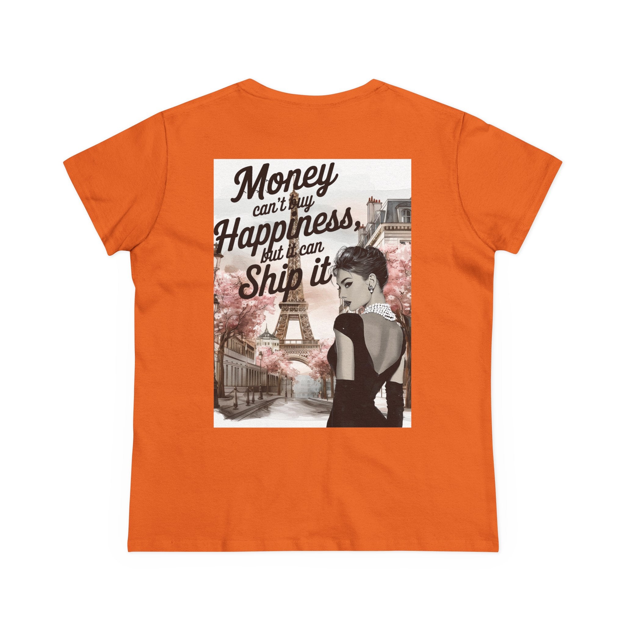 Parisian Audrey Hepburn Tee — "Money Can't Buy Happiness, But I Can Ship It" Women's T‑Shirt