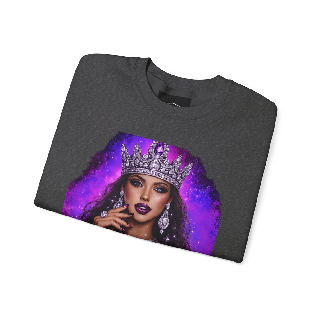 Crewneck Sweatshirt — "Born to Slay" Crowned Queen Graphic