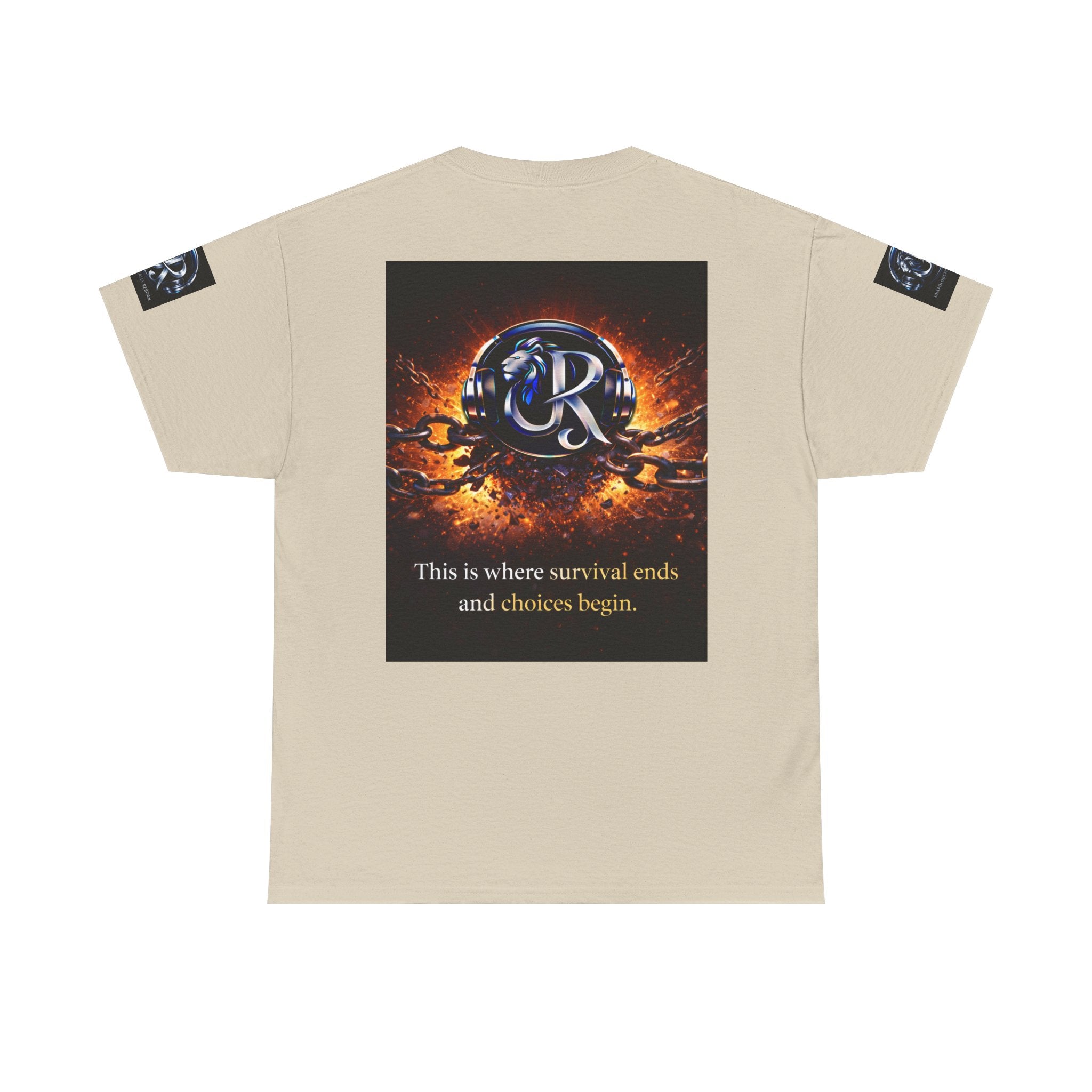 Graphic Tee — 'This is where survival ends and choices begin' Emblem