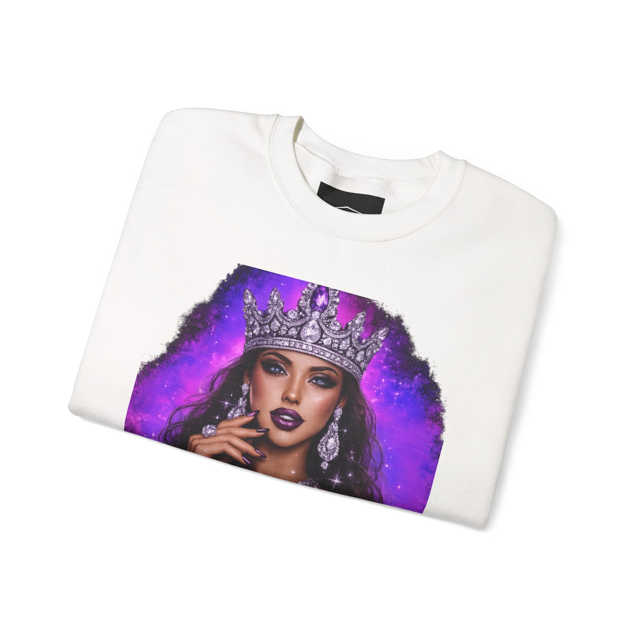 Crewneck Sweatshirt — "Born to Slay" Crowned Queen Graphic