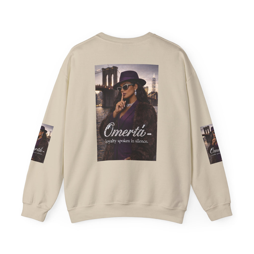 Omertà Crewneck Sweatshirt – Vintage Noir Graphic Crewneck Sale ends 02/15/26