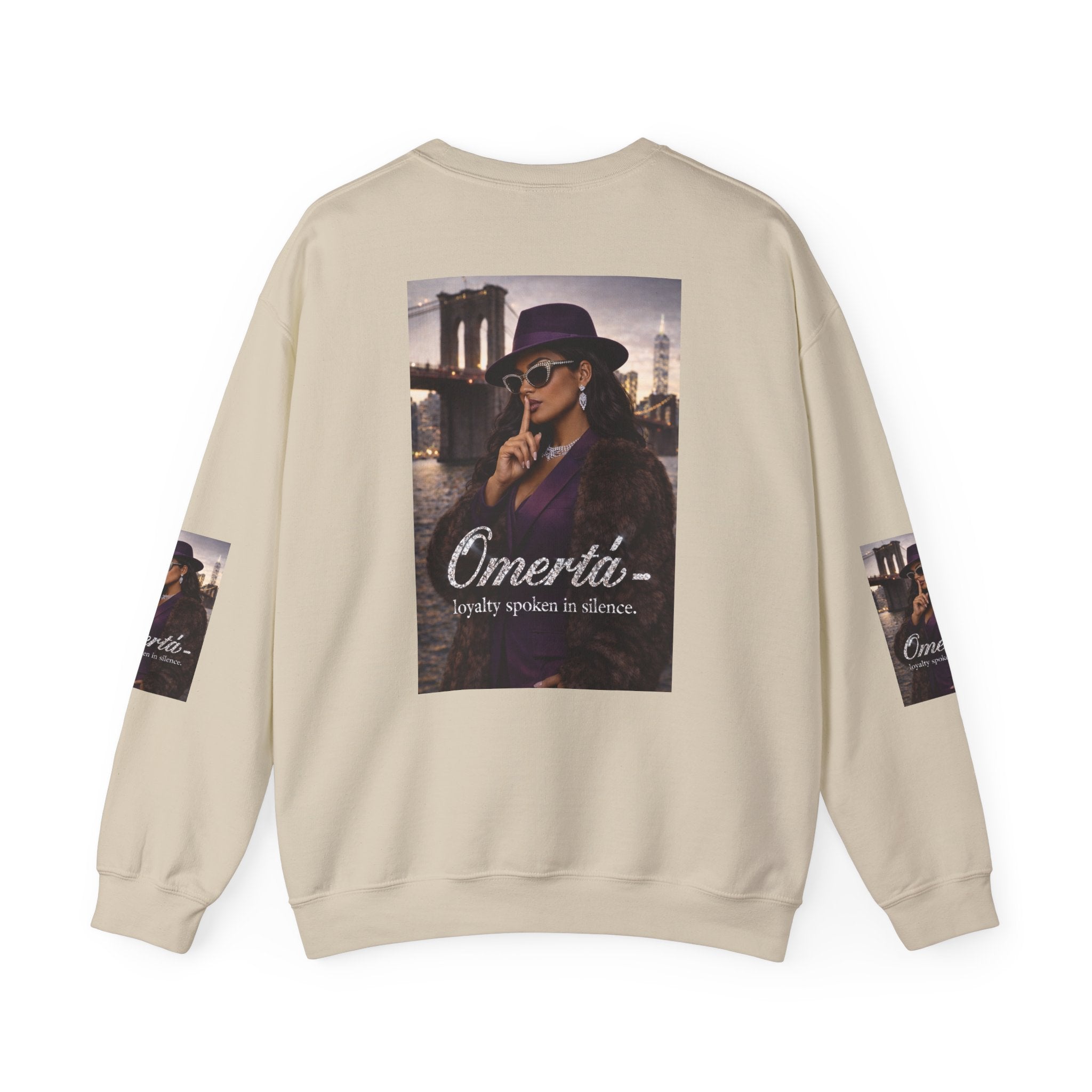 Omertà Crewneck Sweatshirt – Vintage Noir Graphic Crewneck Sale ends 02/15/26