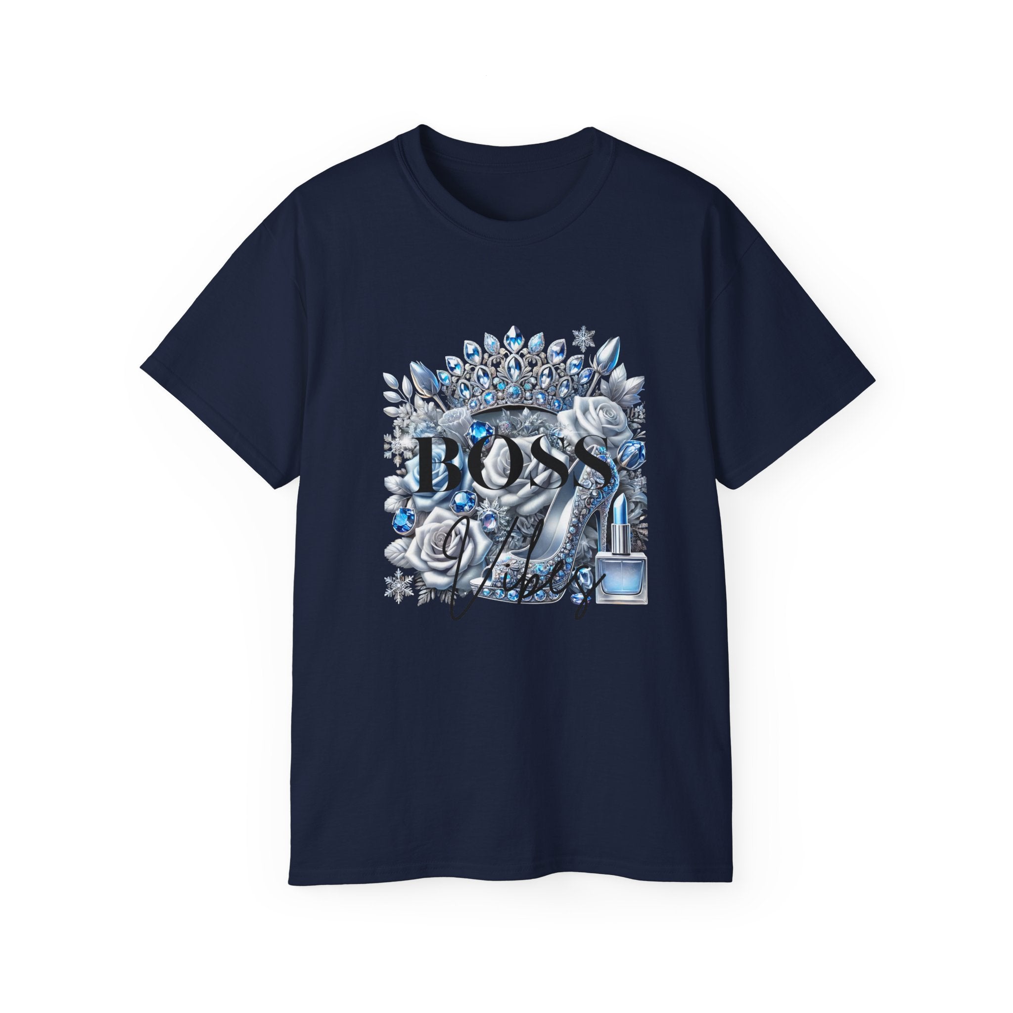 Boss Lady Tee — Women's Empowerment Graphic T‑Shirt (Crown & Roses Design)