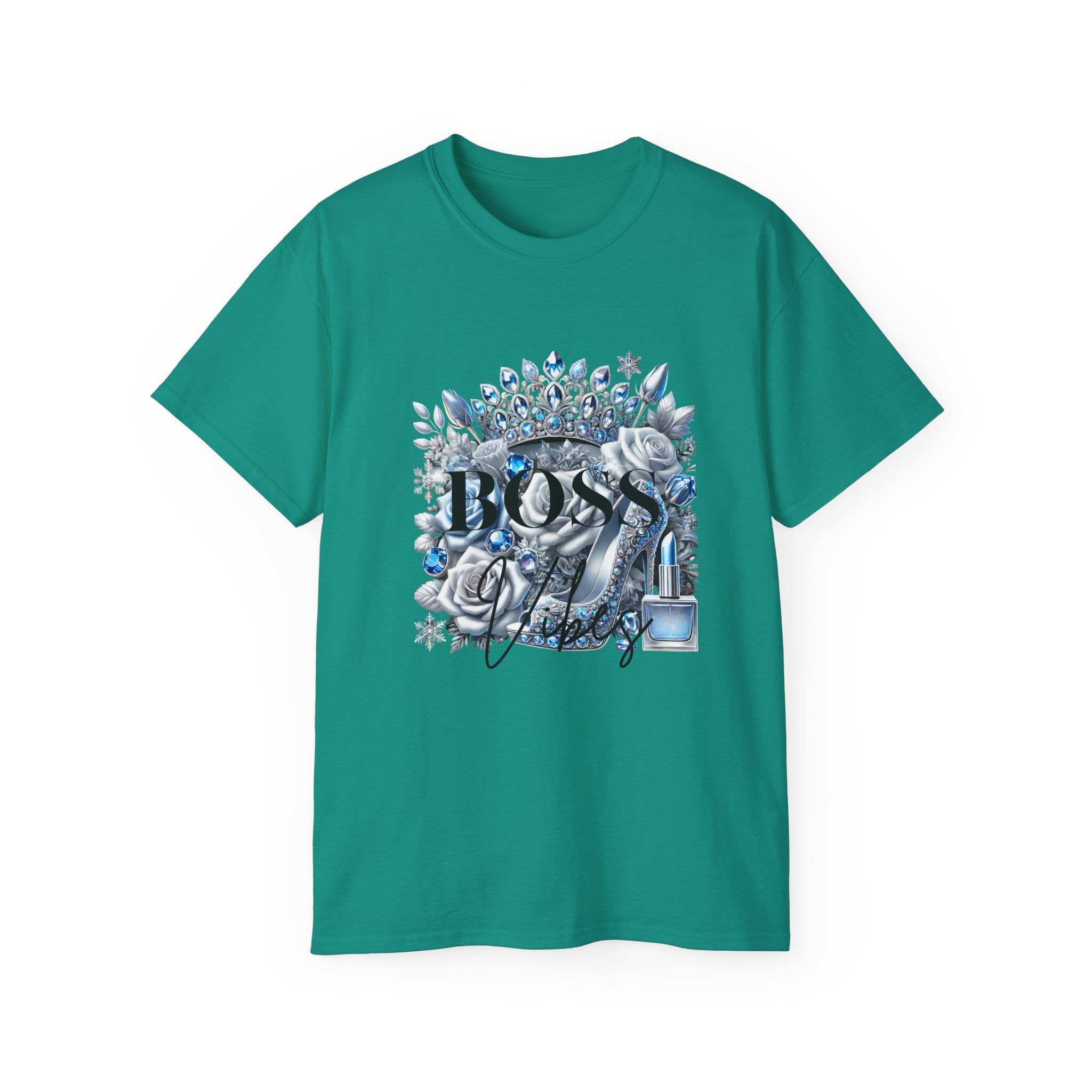 Boss Lady Tee — Women's Empowerment Graphic T‑Shirt (Crown & Roses Design)