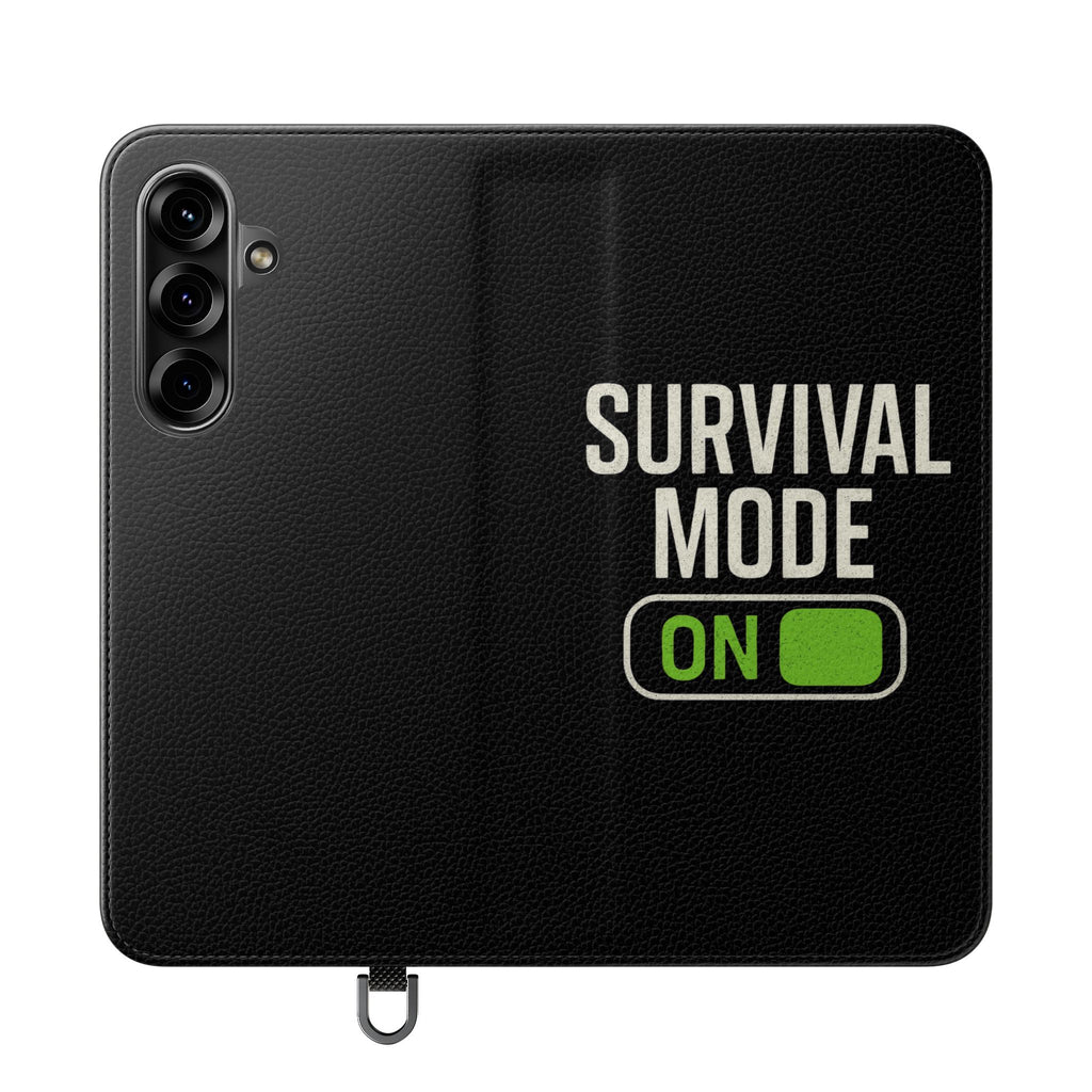 Survival Mode On Flip Phone Case — Wallet Flip Case with 'Survival Mode' Design