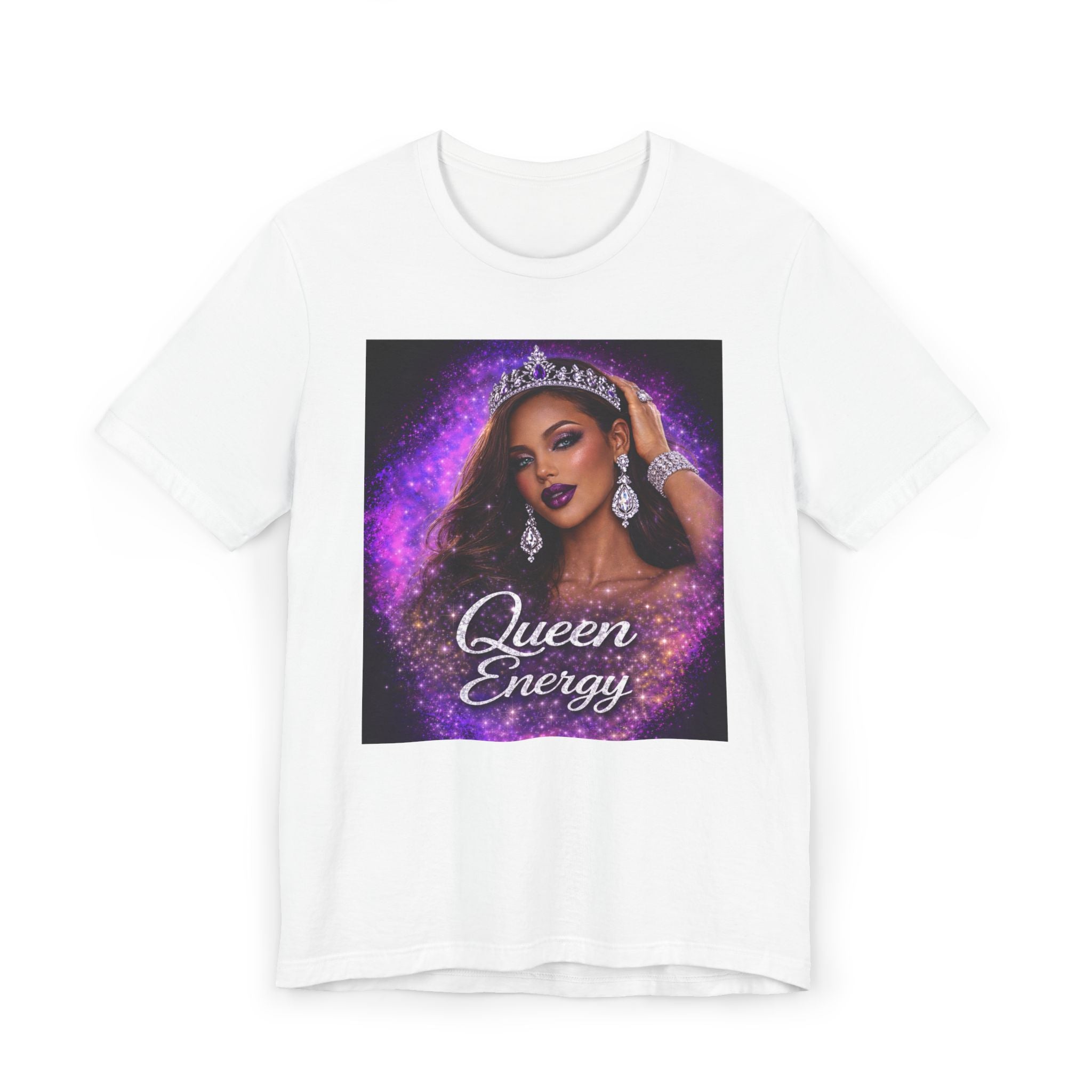 Queen Energy T‑Shirt — Glam Crown Graphic Tee for Women & Allies